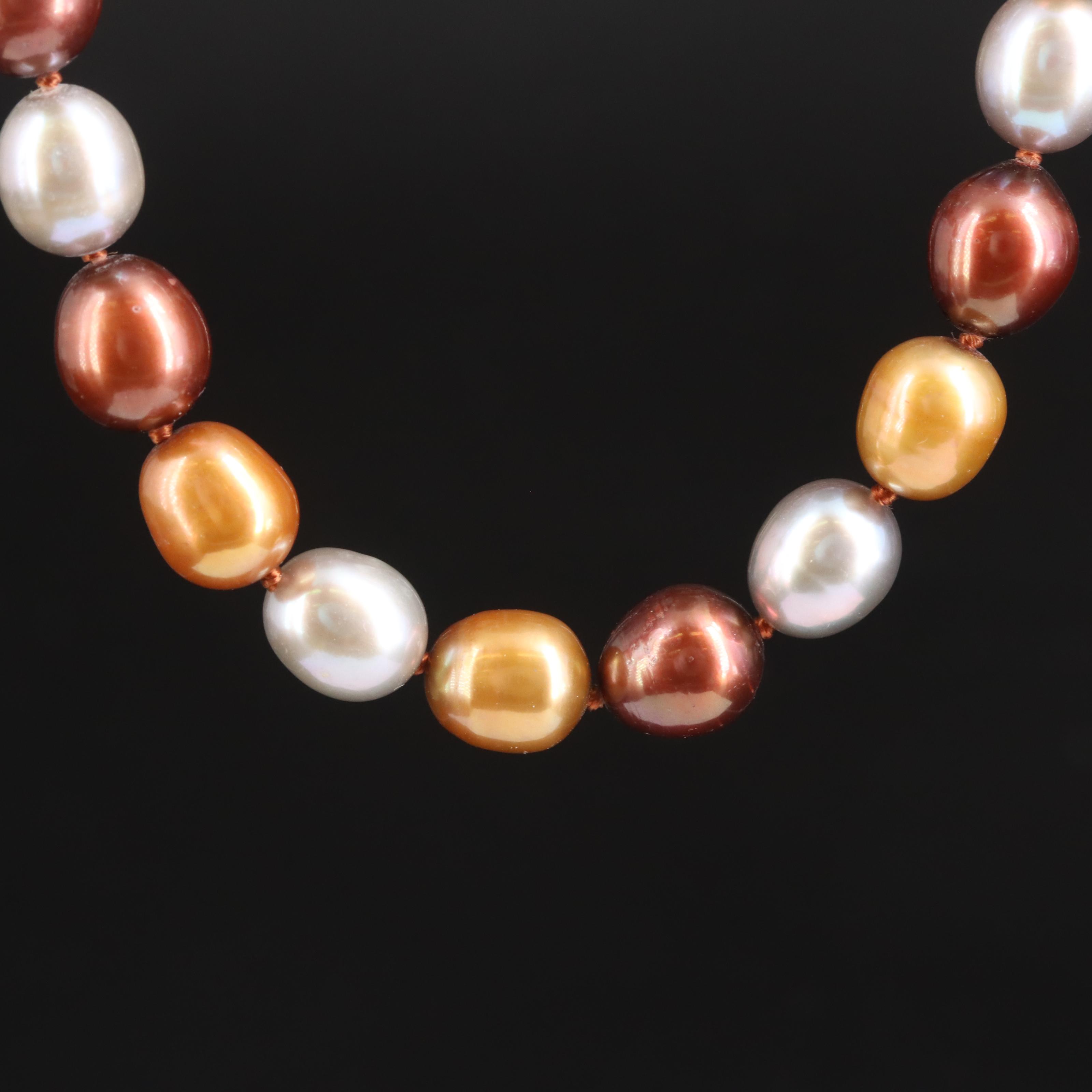 Rope Length Pearl Necklace with Sterling Clasp