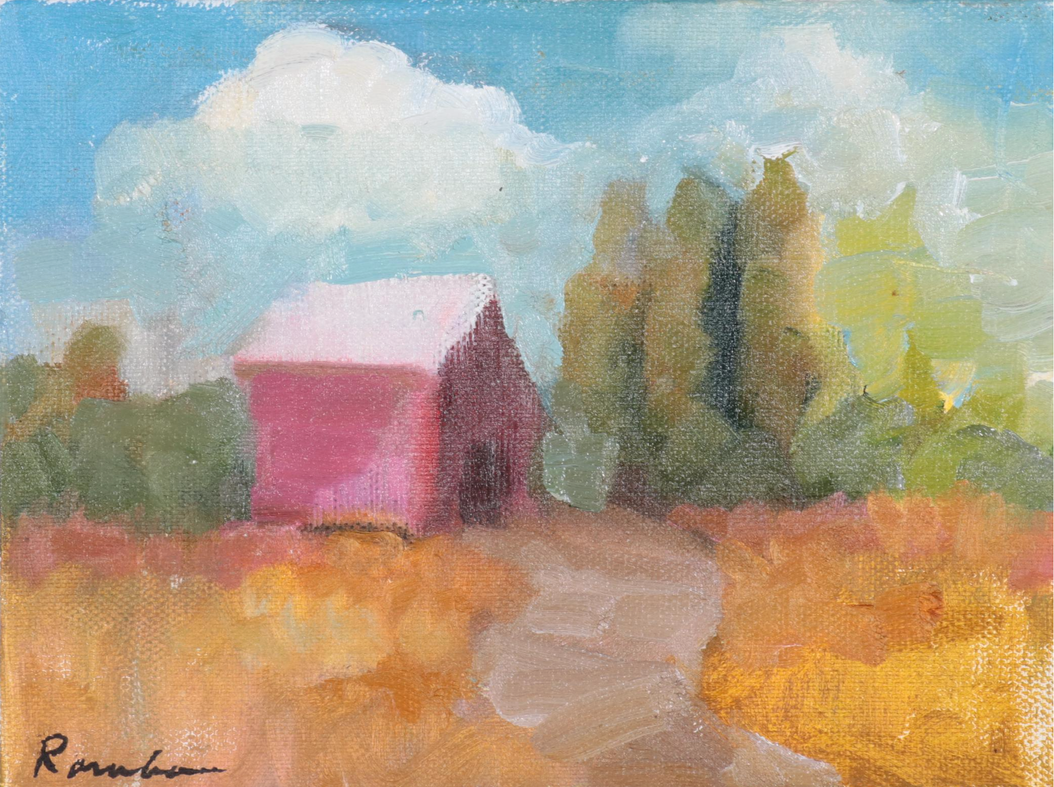 Sally Rosenbaum Pastoral Landscape Oil Painting, 21st Century