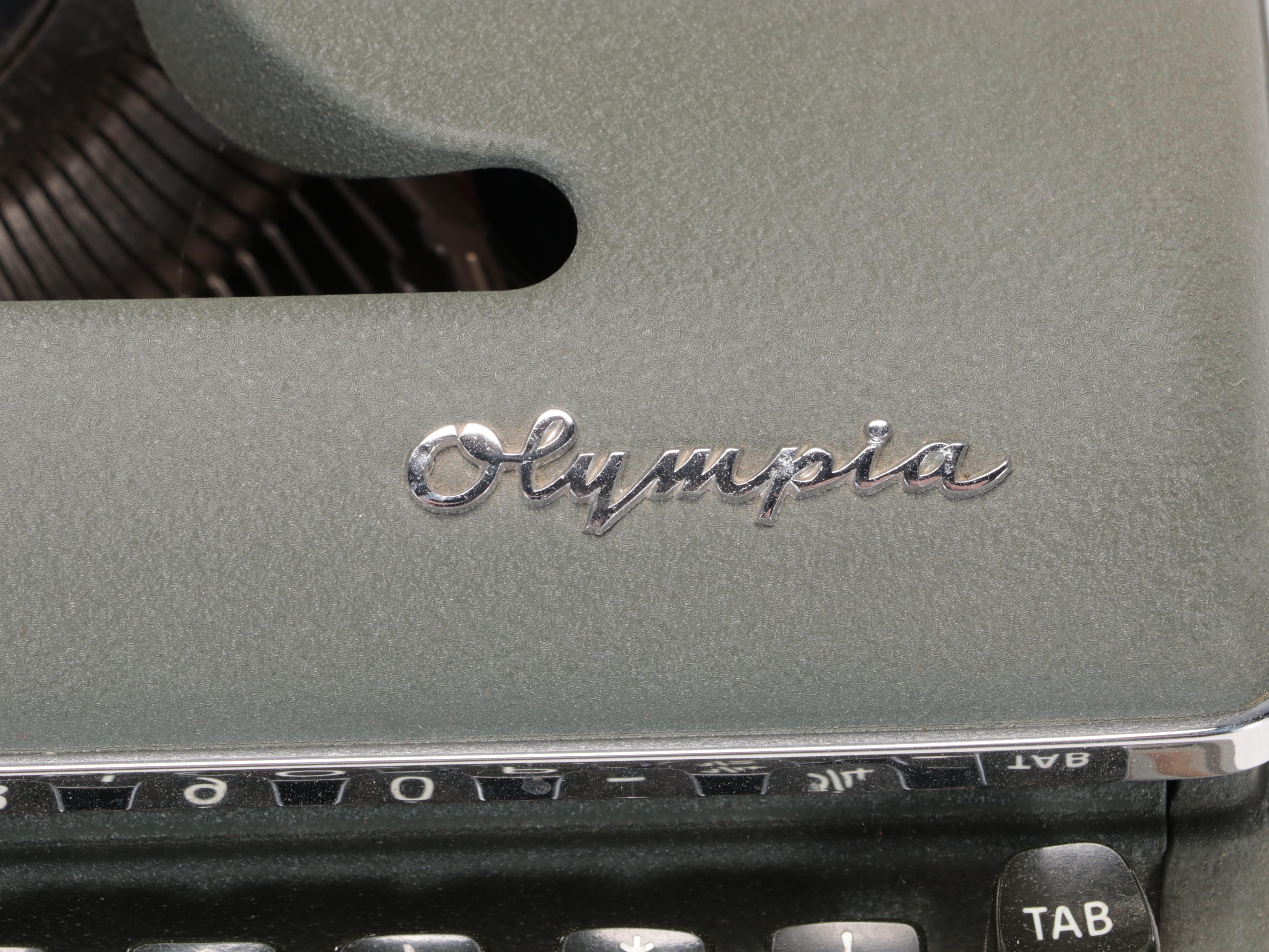 Olympia Portable Typewriter with Case, Mid-20th Century