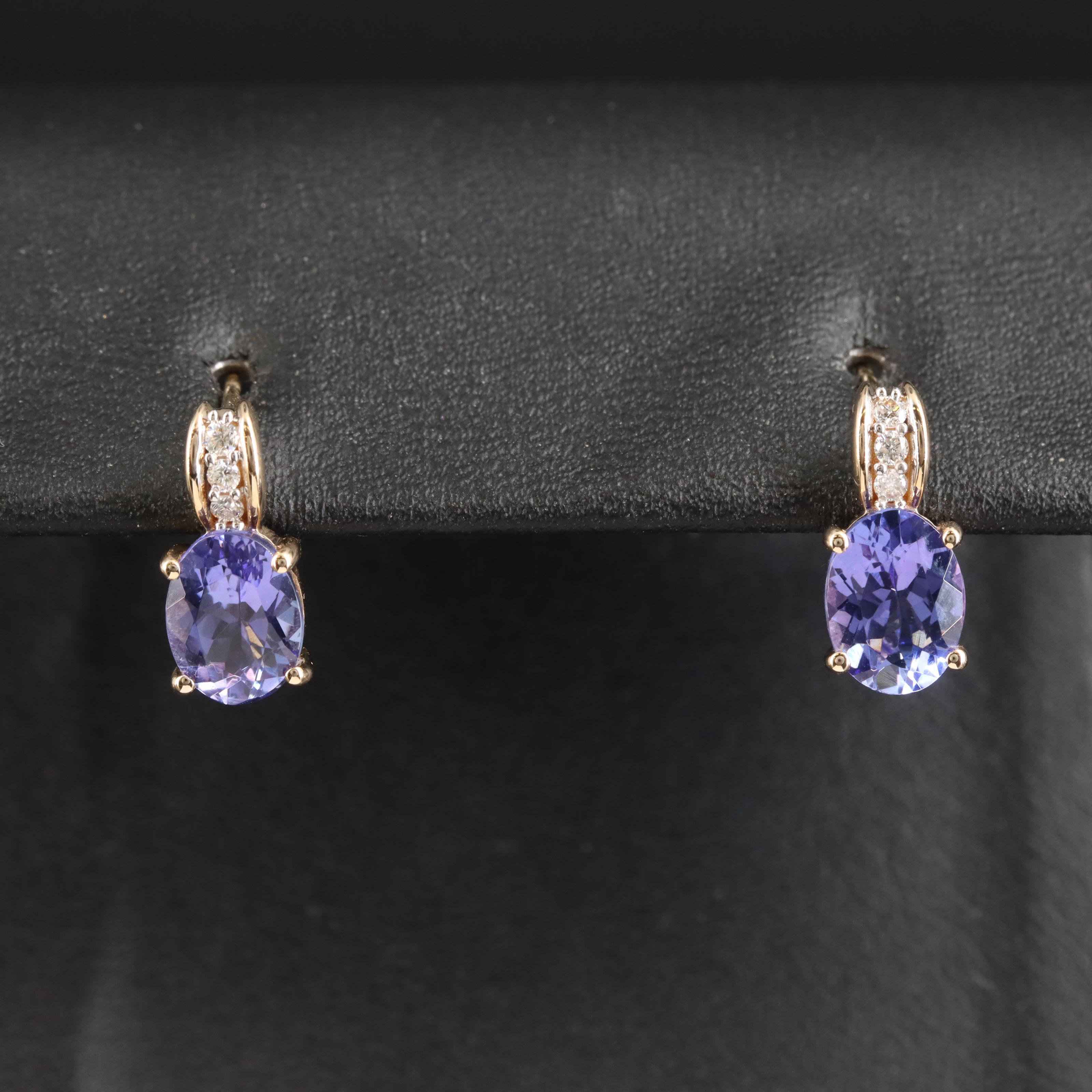 14K Tanzanite and Diamond Earrings
