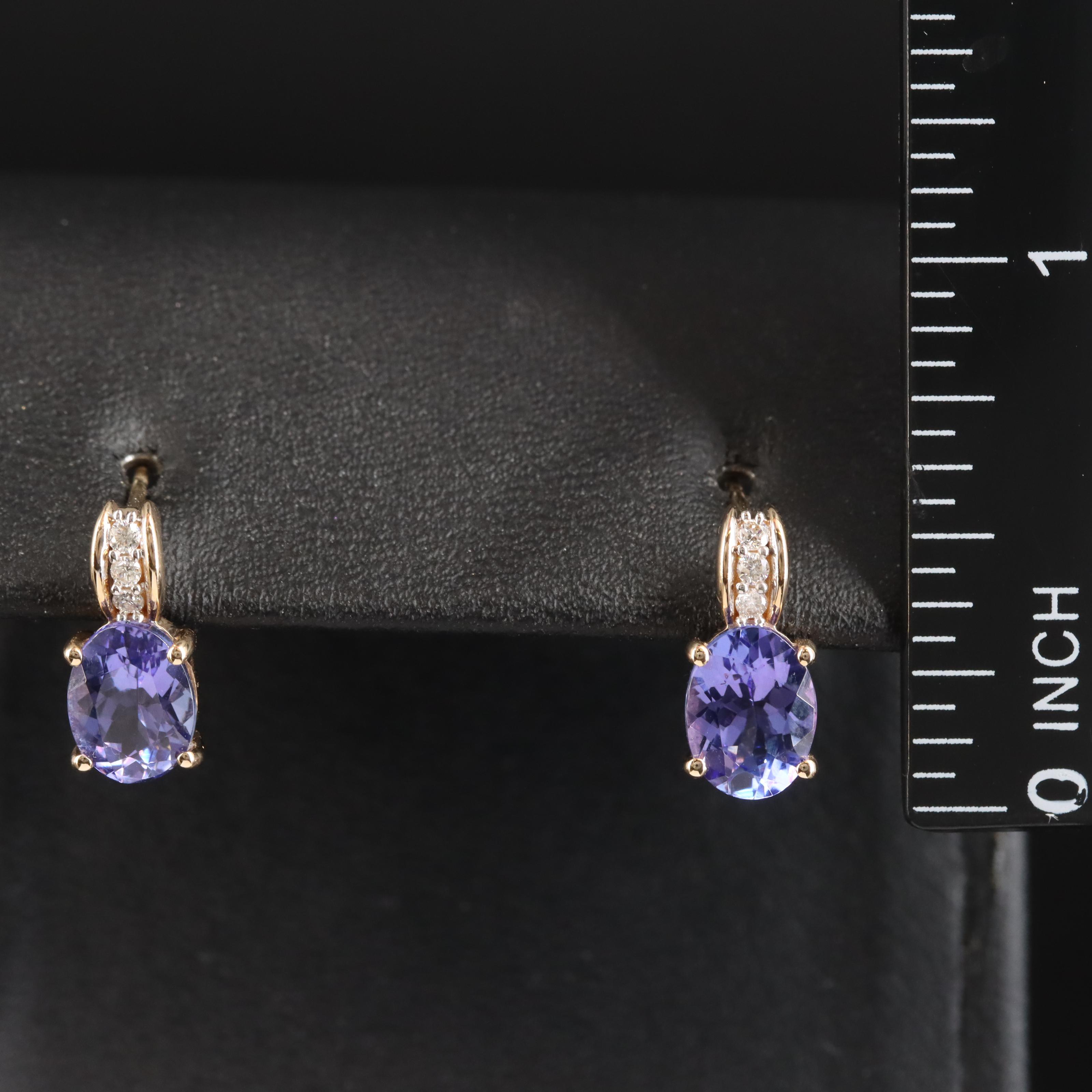 14K Tanzanite and Diamond Earrings
