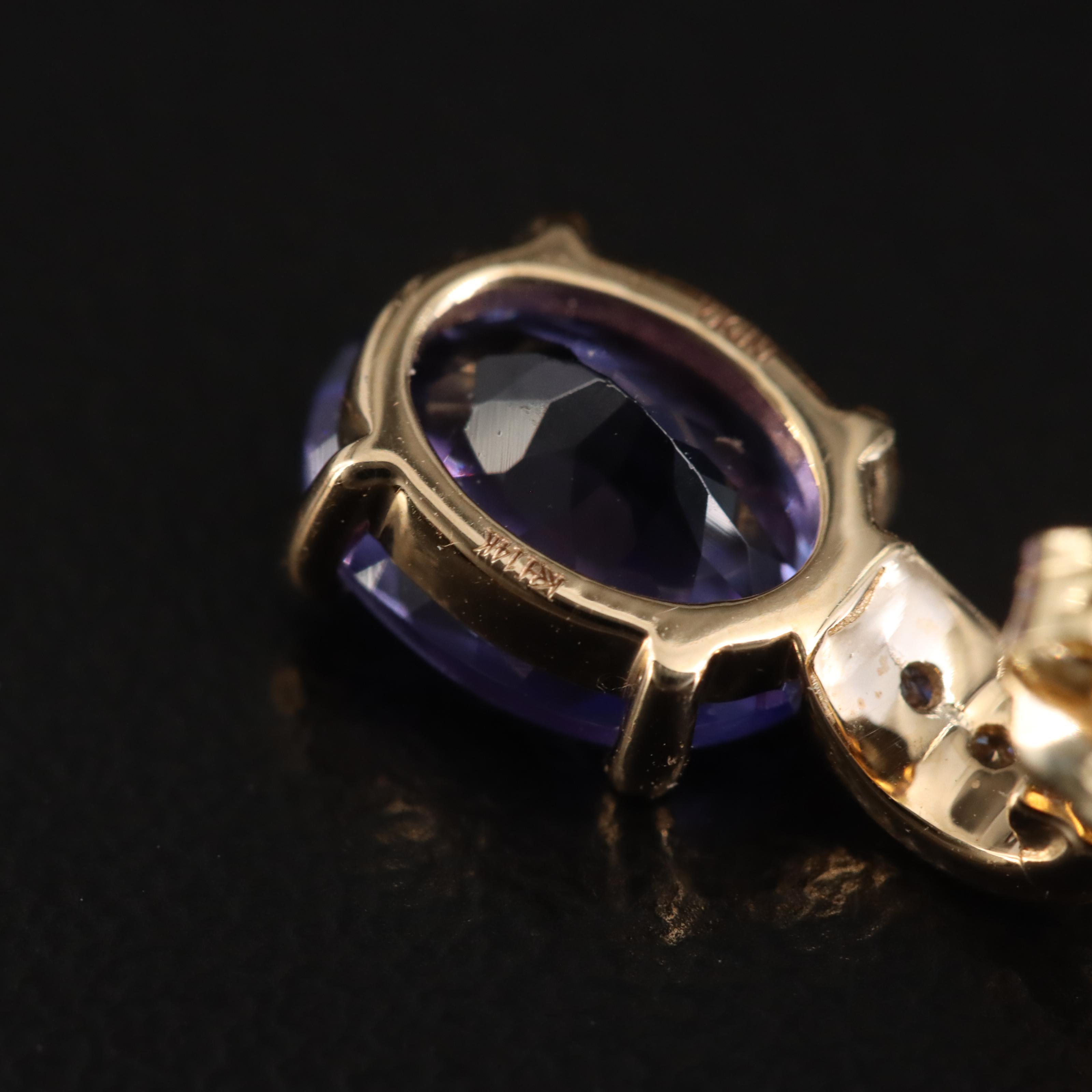 14K Tanzanite and Diamond Earrings