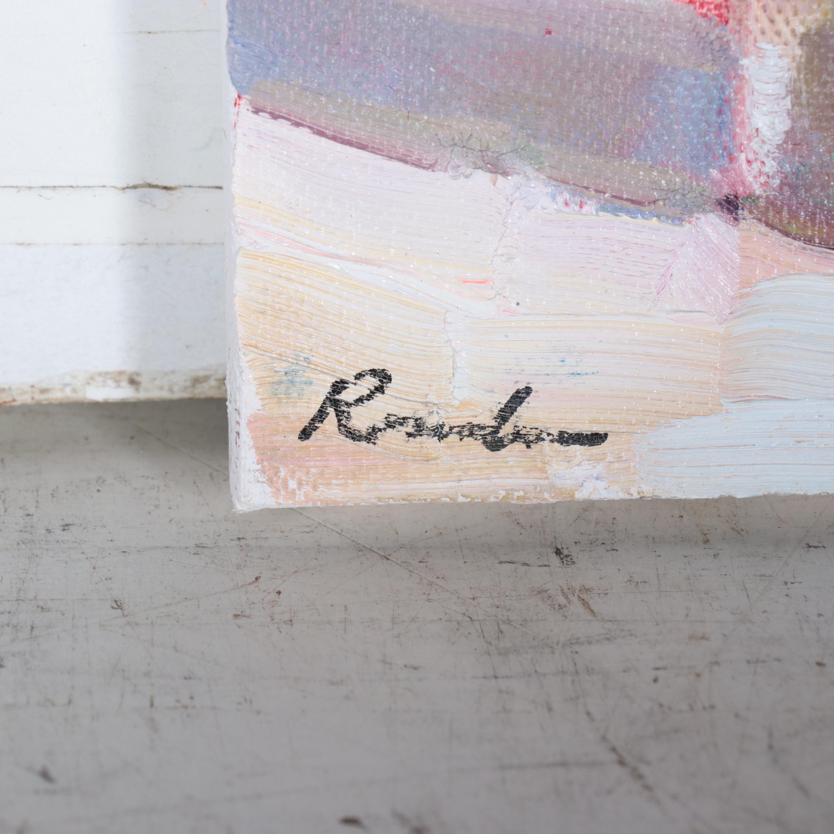 Sally Rosenbaum Floral Still Life Oil Painting, 21st Century