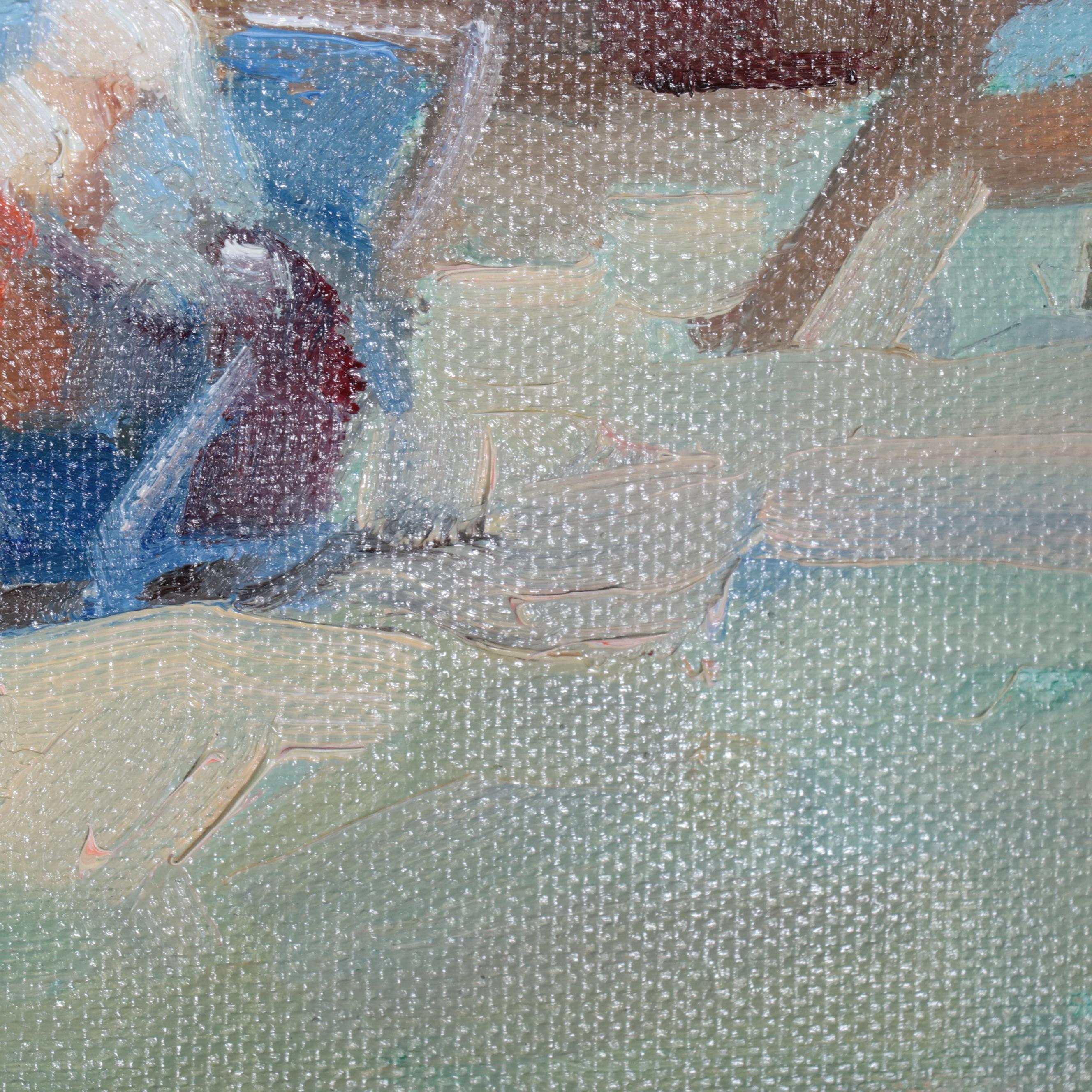 Sally Rosenbaum Oil Painting of Beach Scene, 21st Century