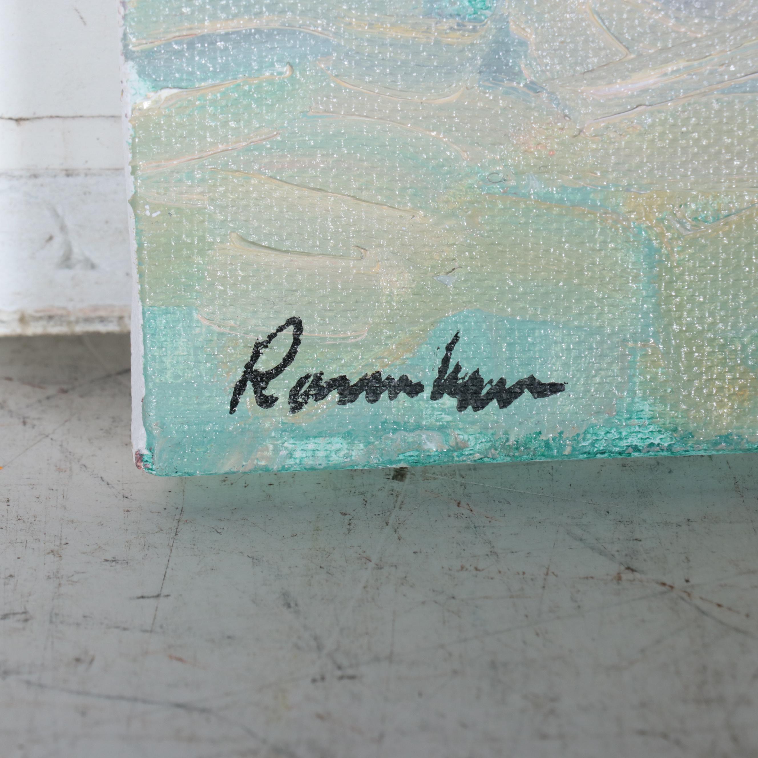 Sally Rosenbaum Oil Painting of Beach Scene, 21st Century