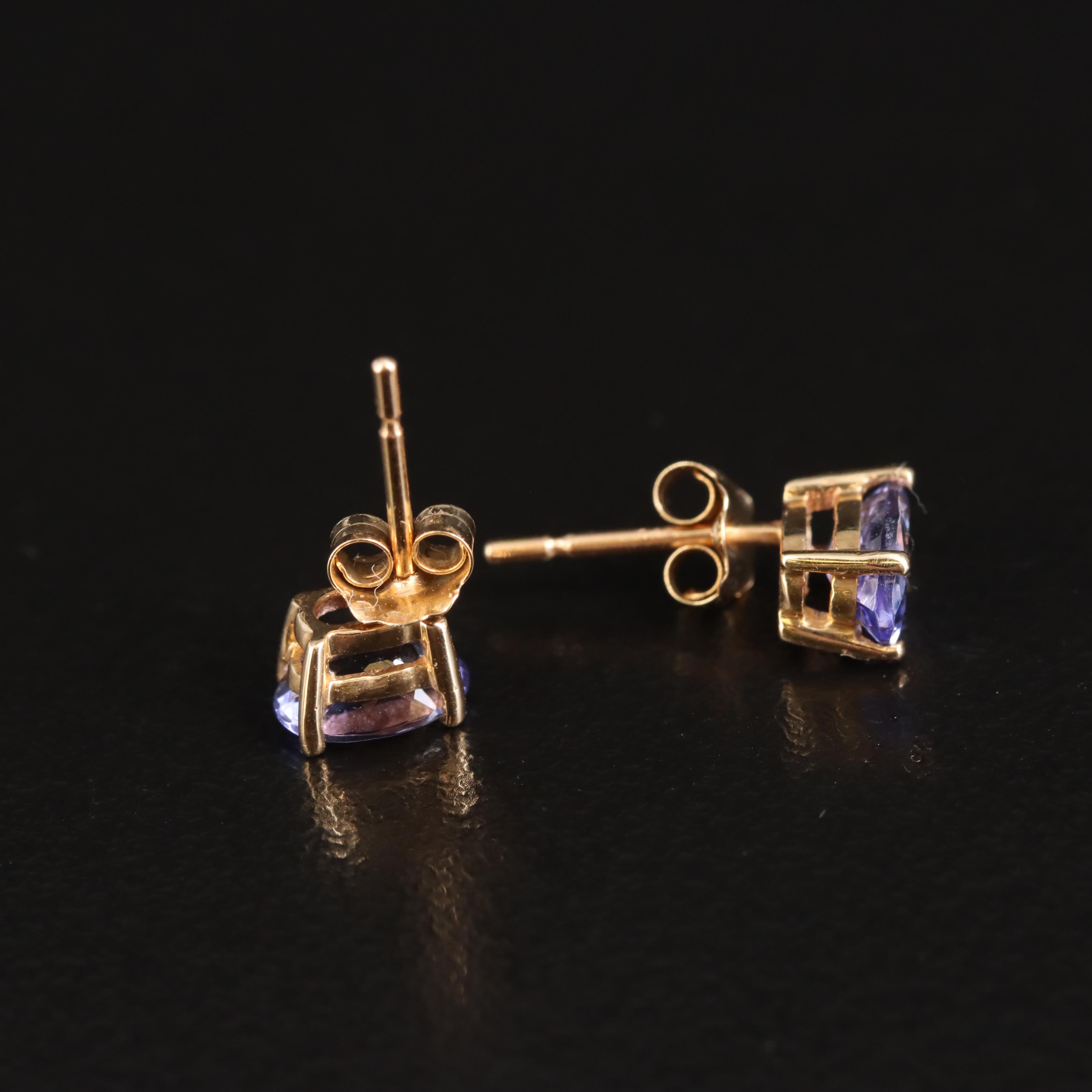 14K Tanzanite Stud Earrings