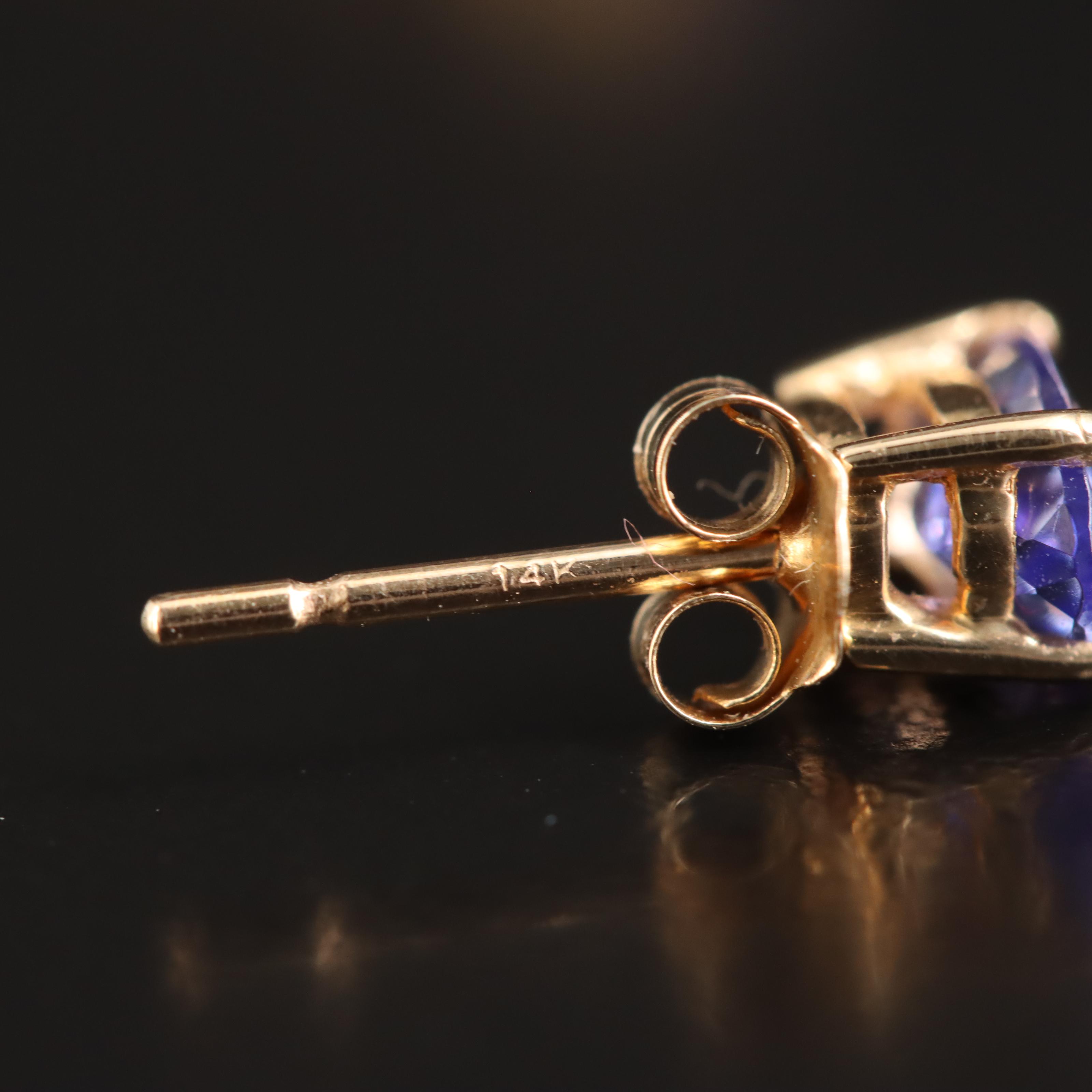 14K Tanzanite Stud Earrings