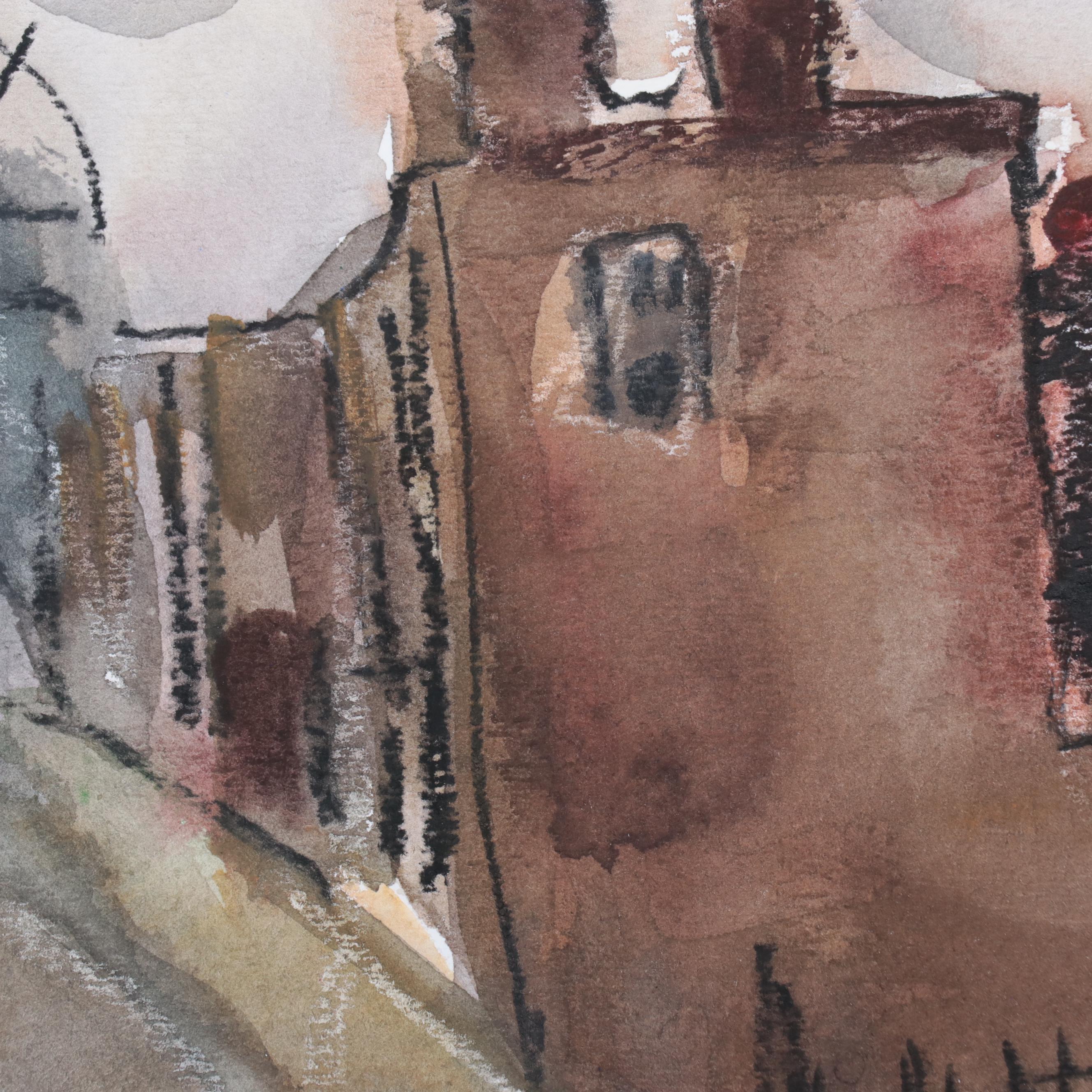 Marina Mozhayeva Watercolor Painting of Street Scene, 2017