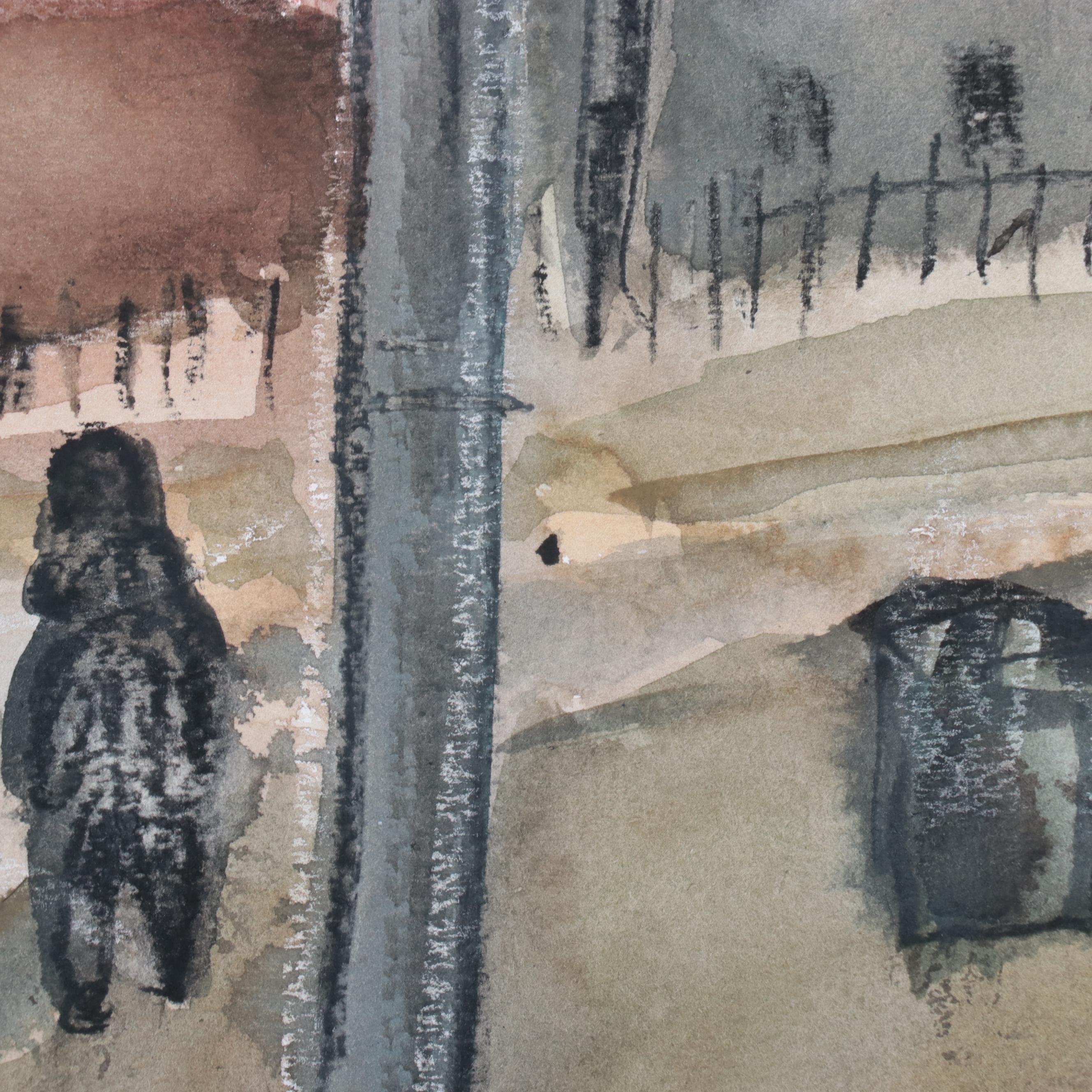 Marina Mozhayeva Watercolor Painting of Street Scene, 2017