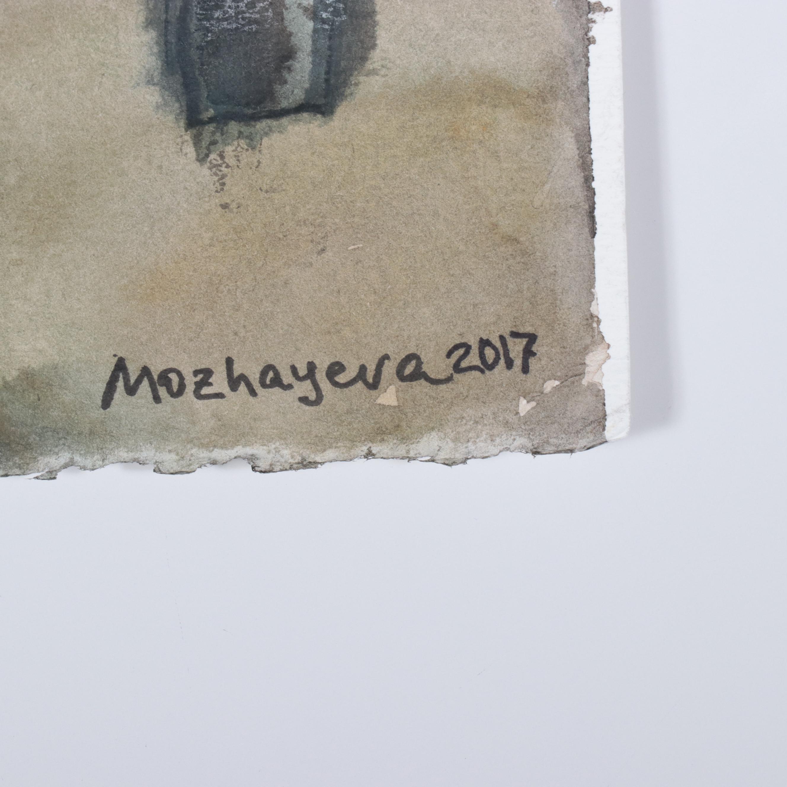 Marina Mozhayeva Watercolor Painting of Street Scene, 2017