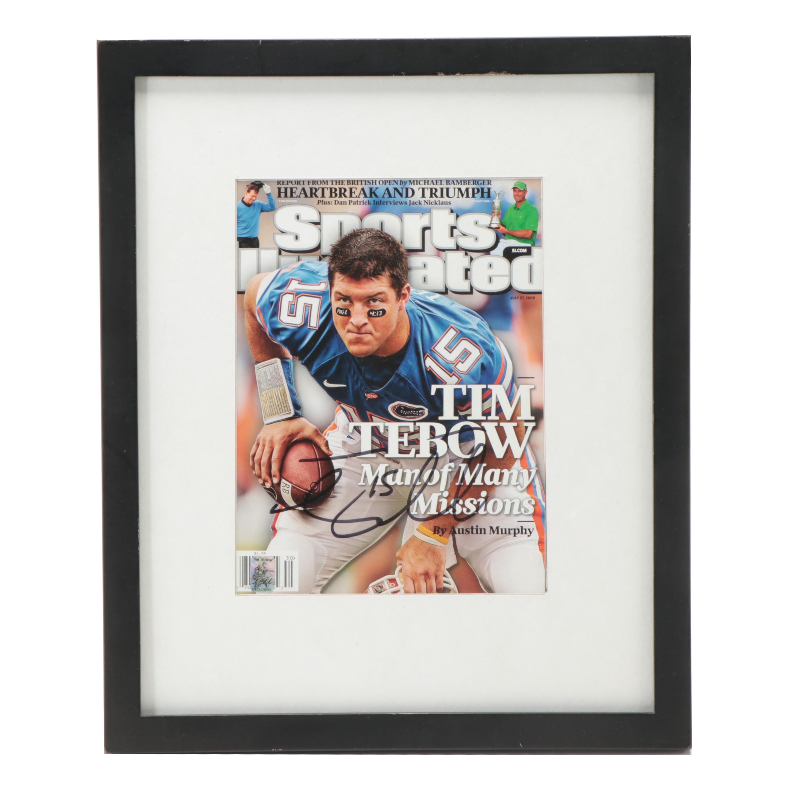 University Of Florida Gators Tim Tebow Signed "Sports Illustrated" Cover, Frame