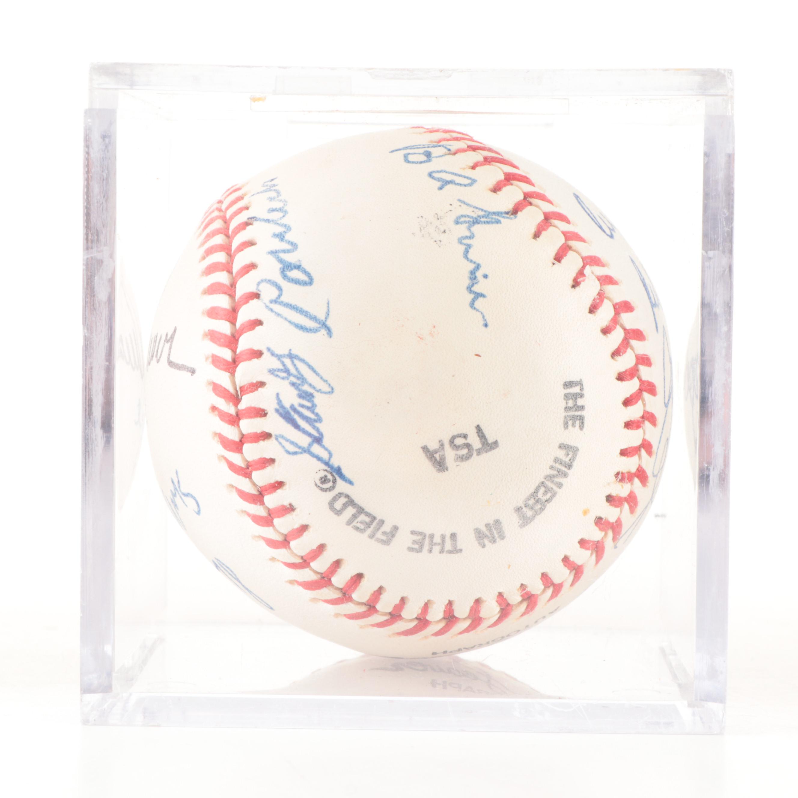 Hall of Fame Players Seaver, Banks, More Signed Rawlings Seaver Baseball