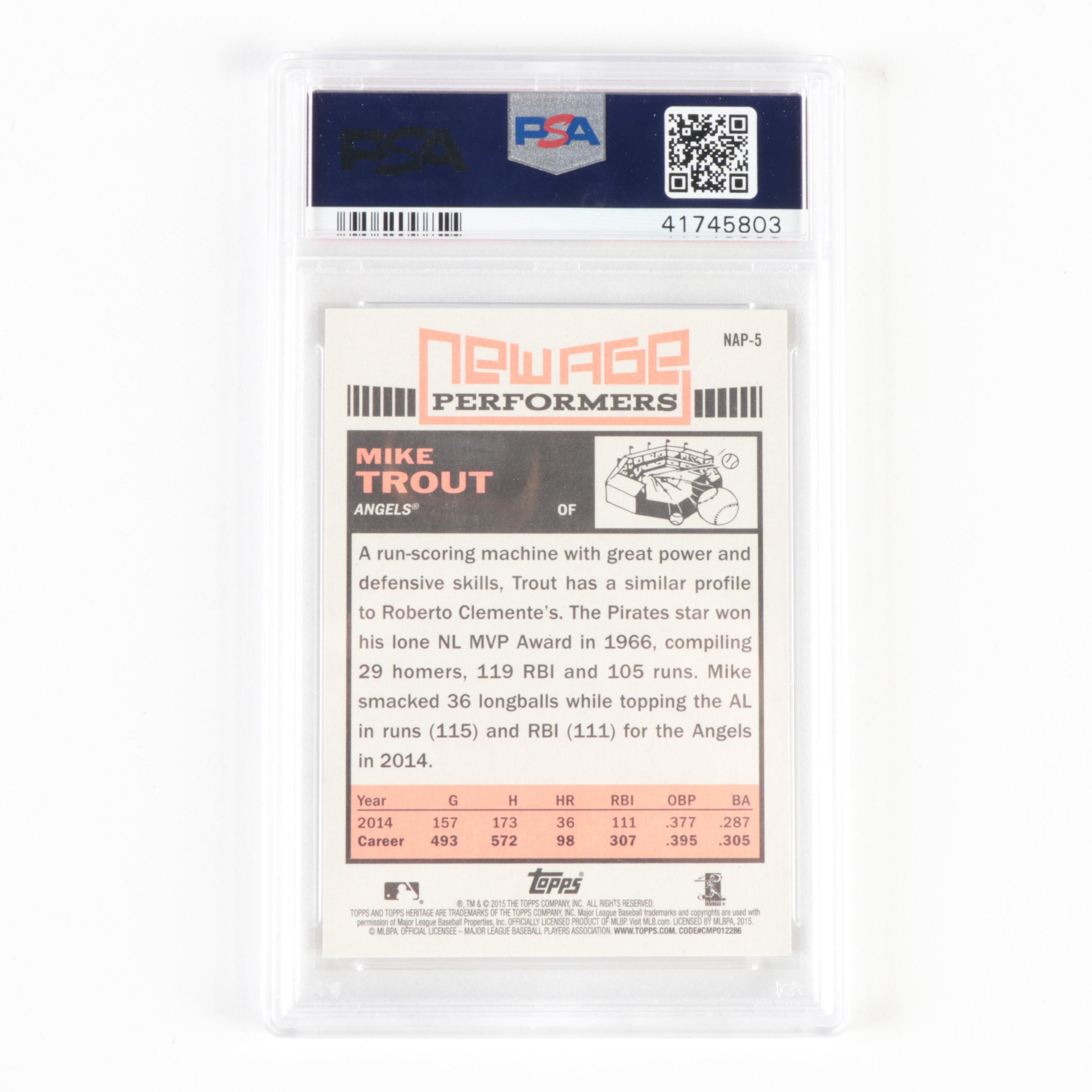 2015 Topps Heritage Mike Trout #NAP-5 New Age Performers PSA 9 Baseball Card