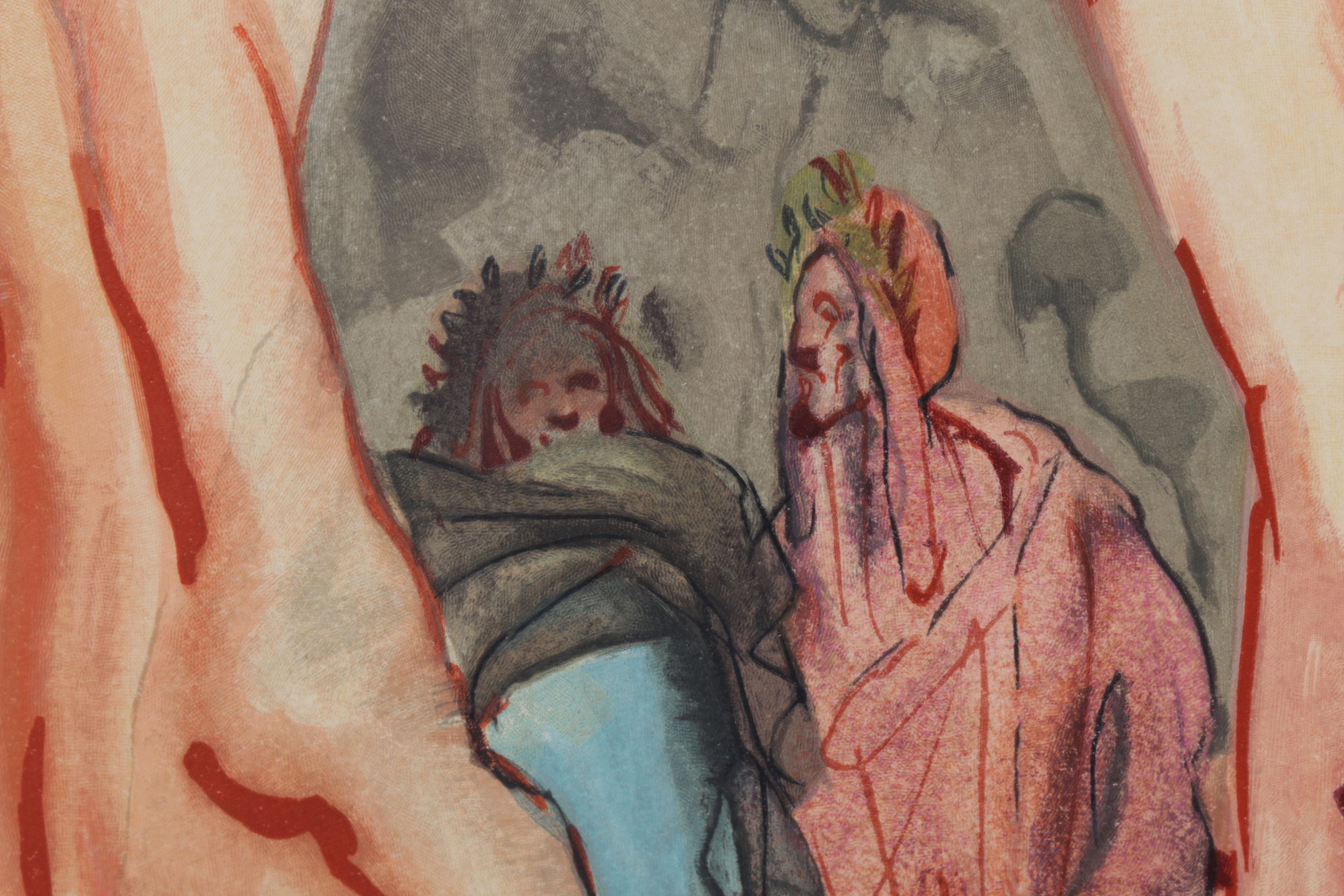 Salvador Dalí Wood Engraving "Dans les mains d'Antaeus"