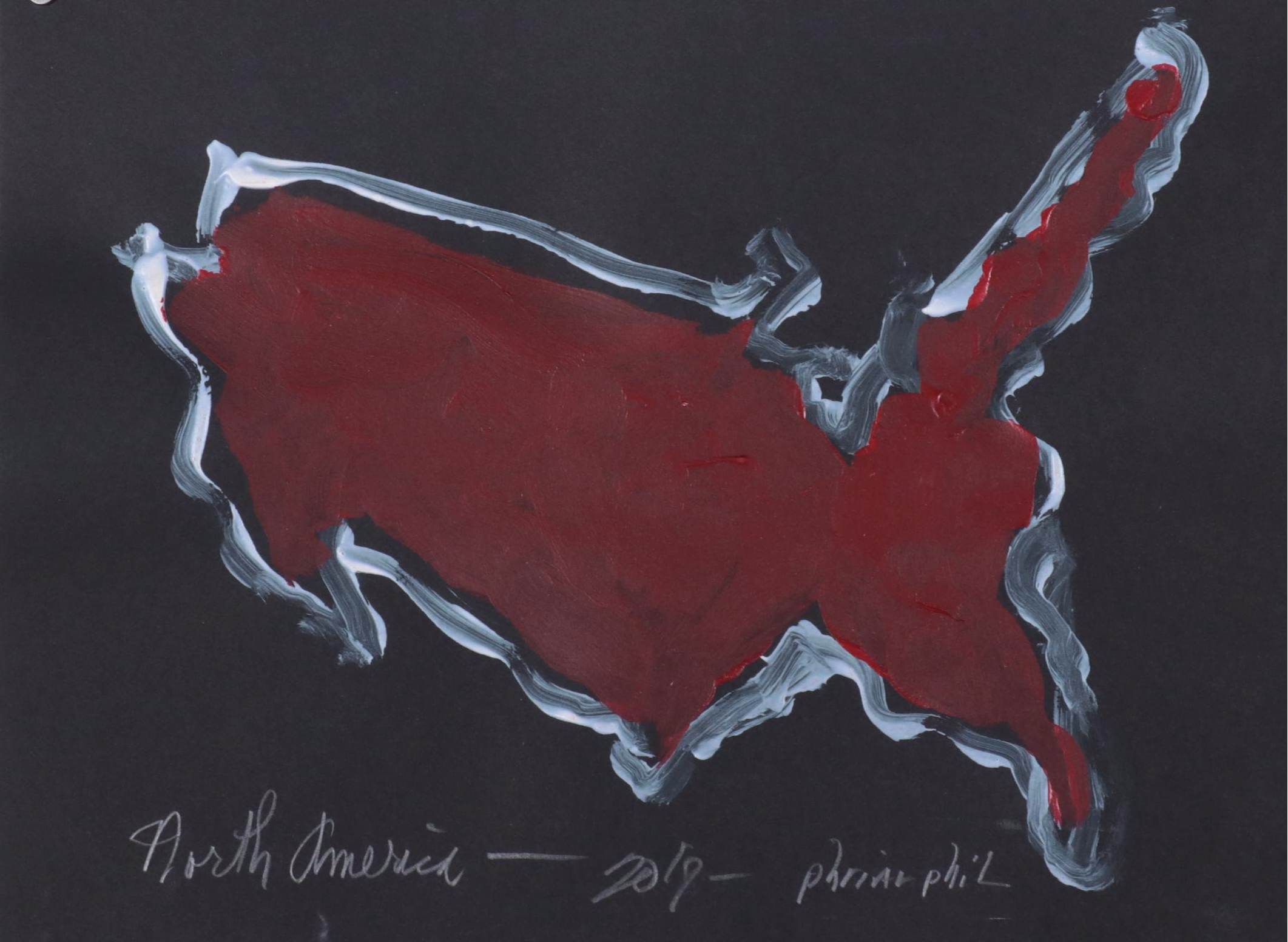 Philip the Transplant Acrylic Paintings "North America," 2019