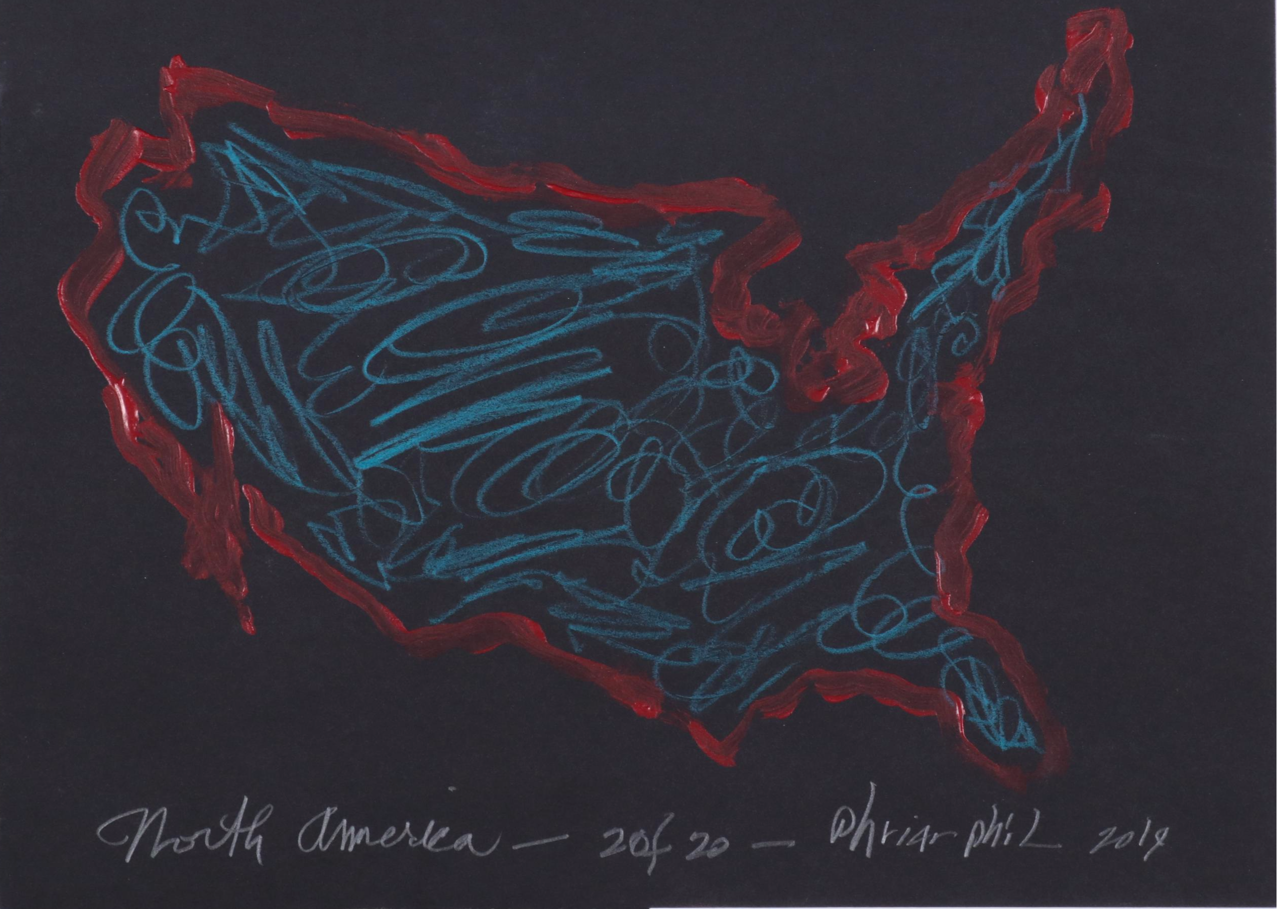 Philip the Transplant Acrylic Paintings "North America," 2019