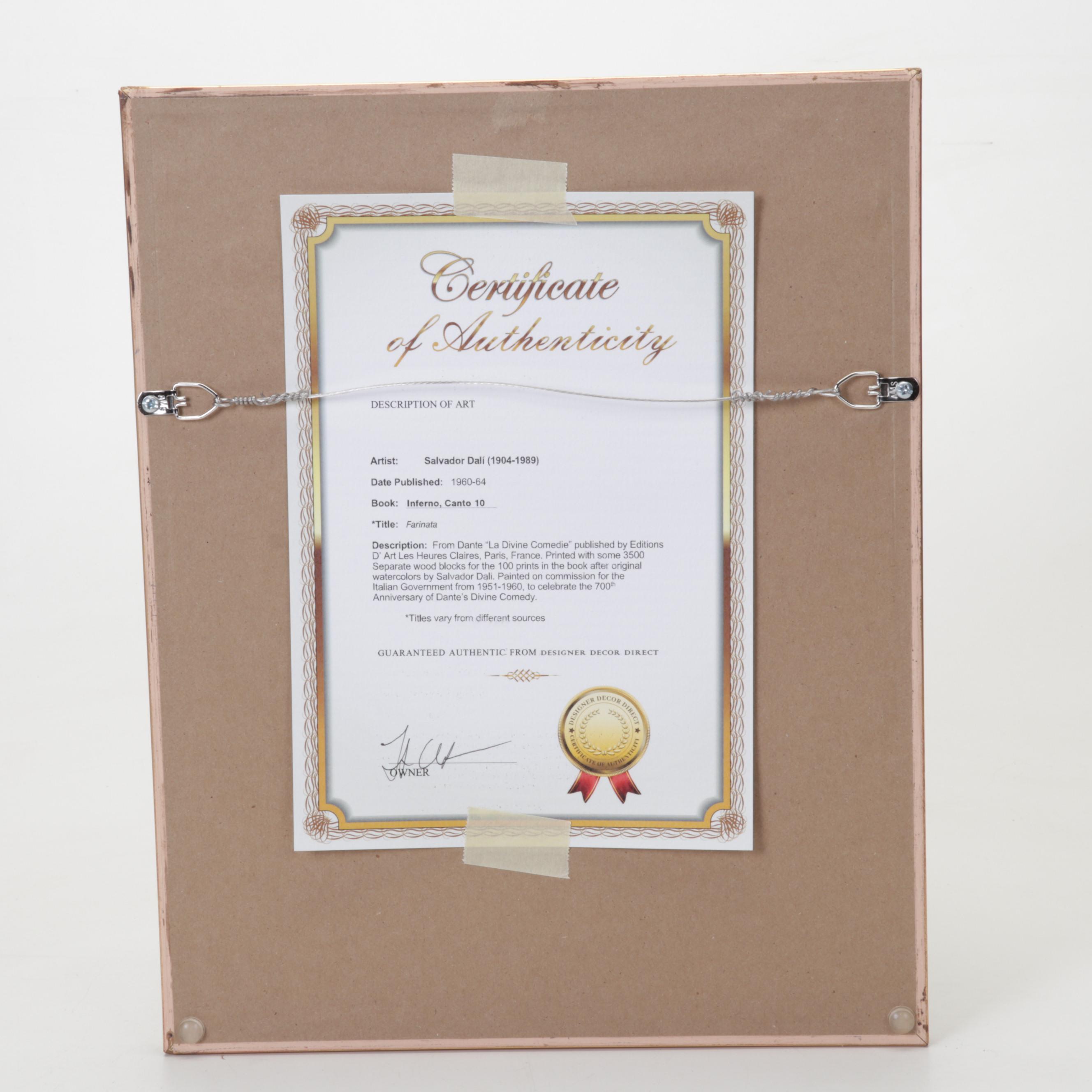 Salvador Dalí Wood Engraving "Les Hérétiques"