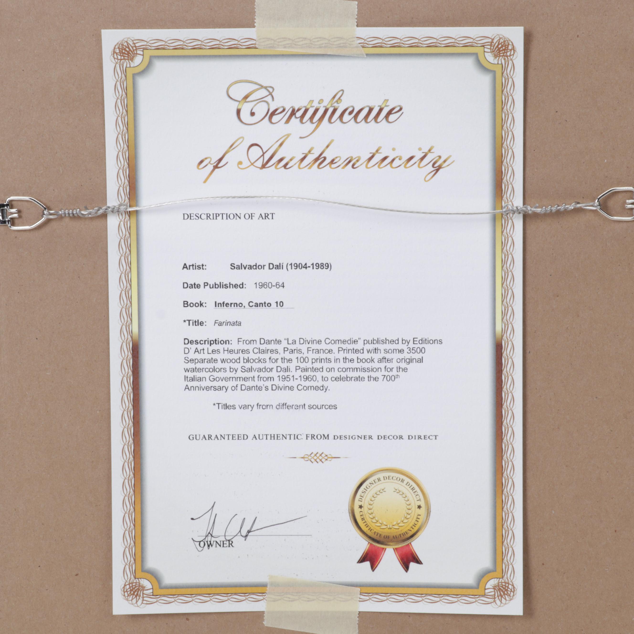 Salvador Dalí Wood Engraving "Les Hérétiques"