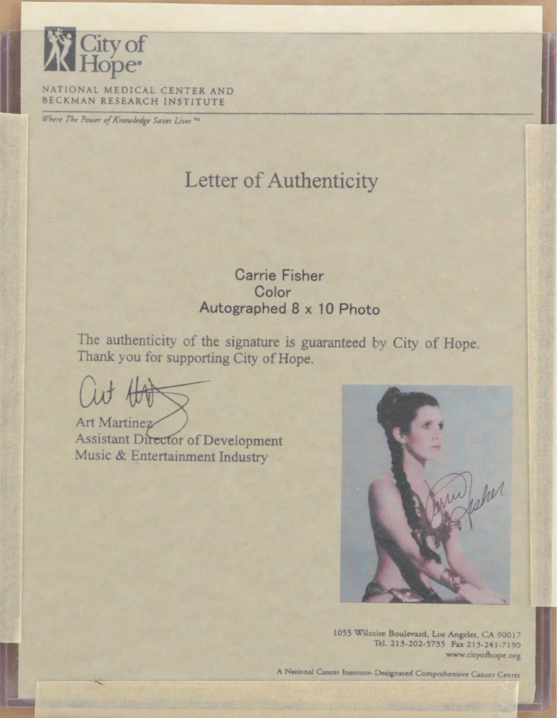 Carrie Fisher Signed Framed "Star Wars: Return Of The Jedi" Giclée Print