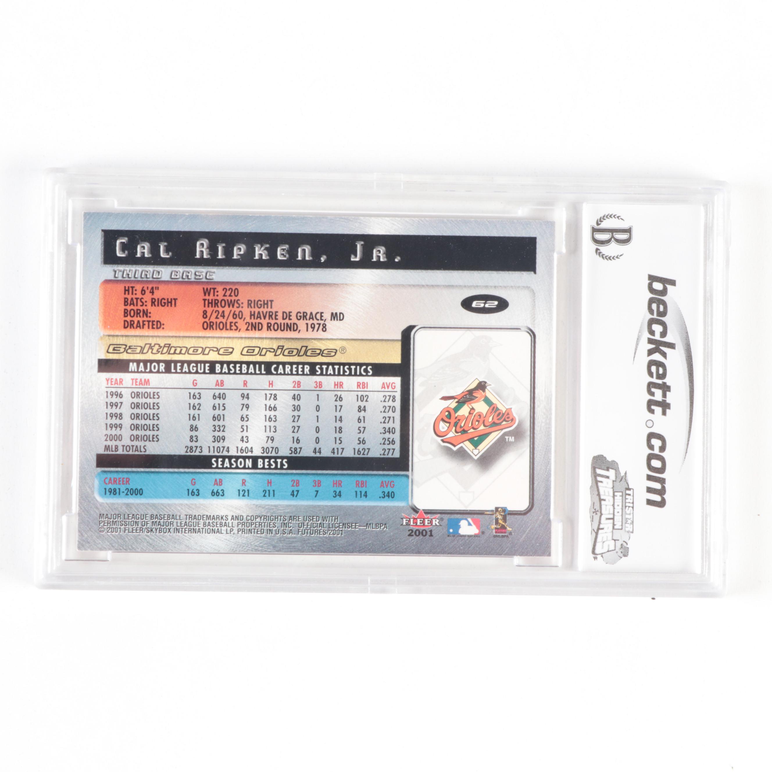 2001 Fleer Futures Cal Ripken Jr. #62 Graded Beckett 10 Gem Mint Baseball Card