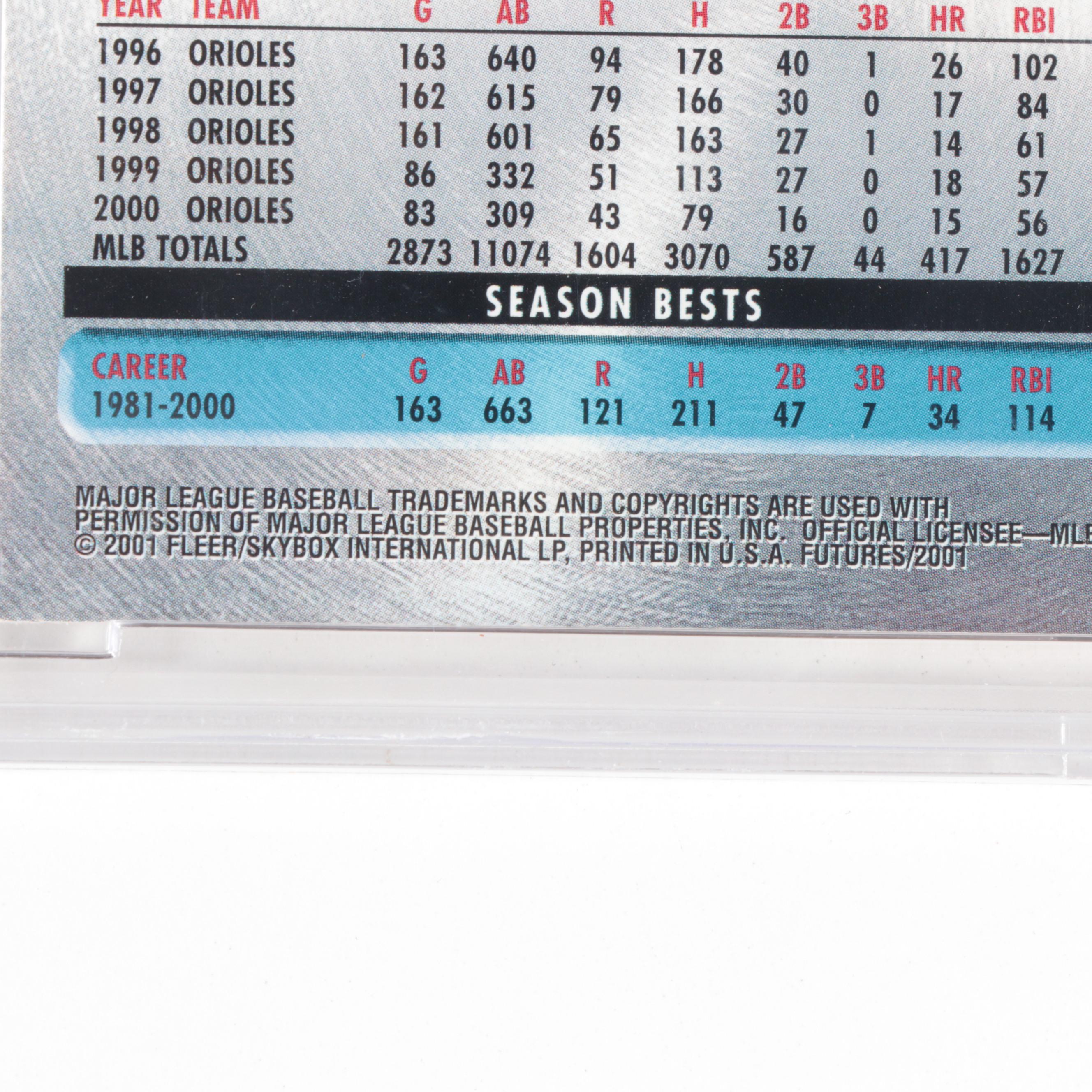 2001 Fleer Futures Cal Ripken Jr. #62 Graded Beckett 10 Gem Mint Baseball Card