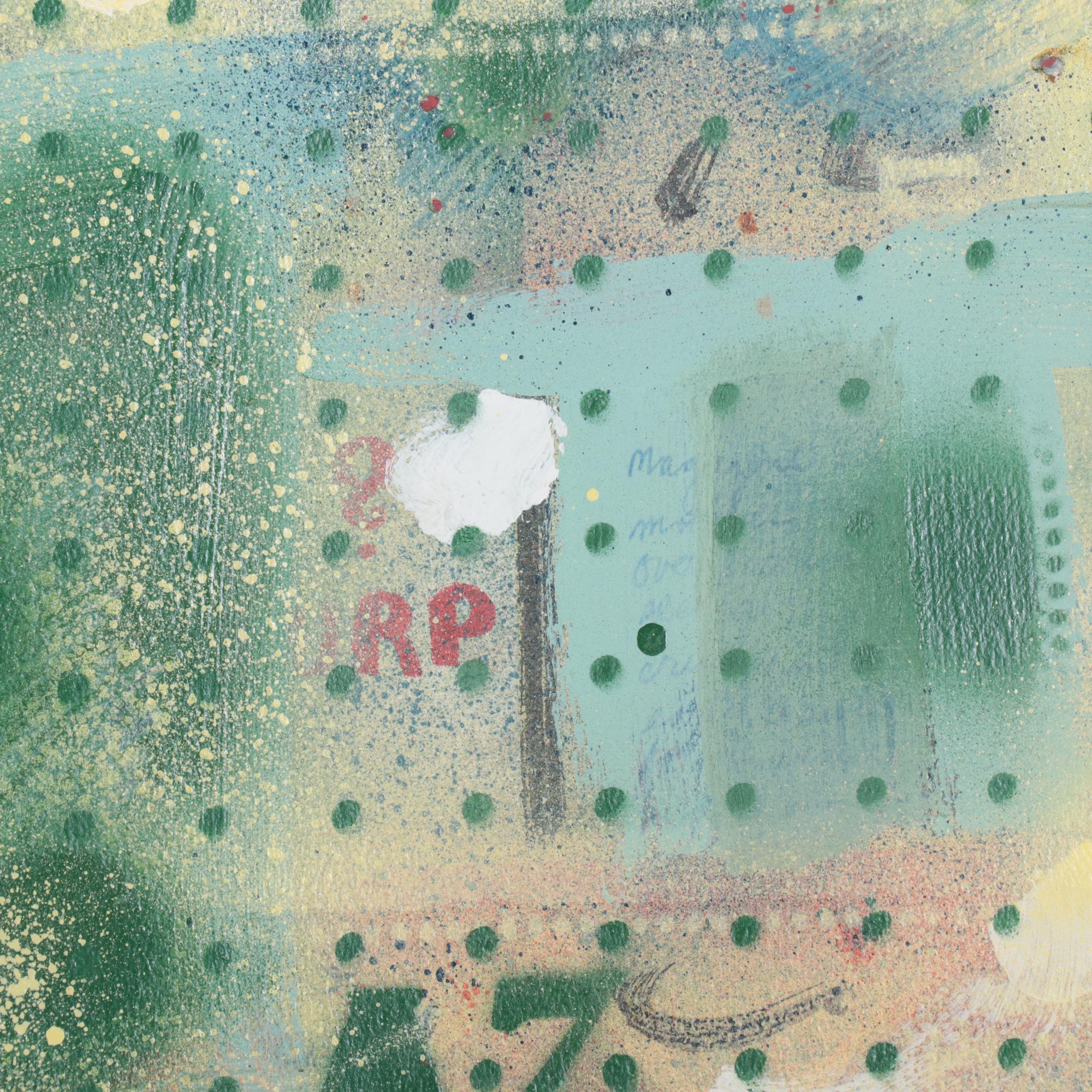 Philip the Transplant Abstract Mixed Media Painting "Apple," 1971