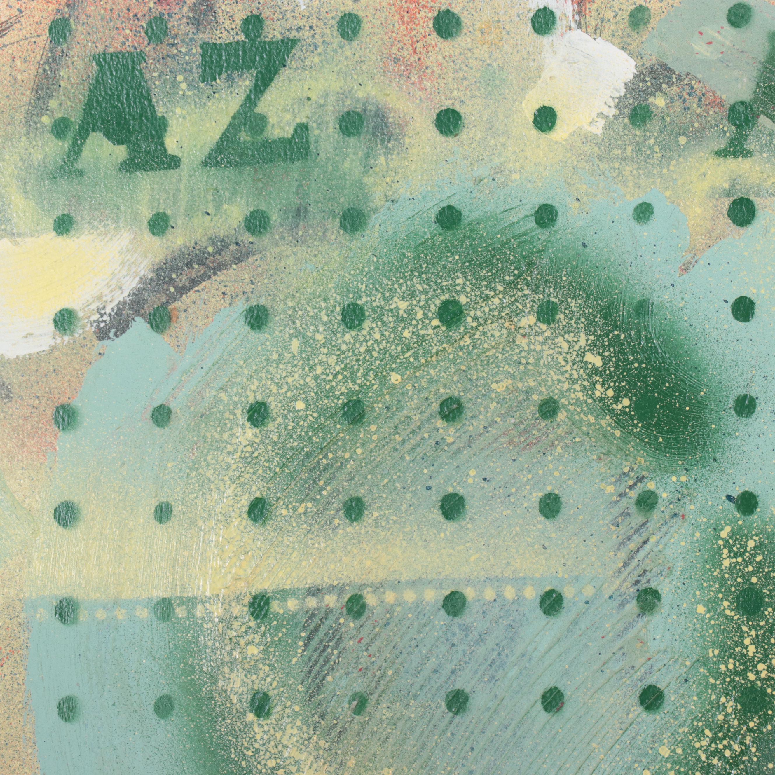 Philip the Transplant Abstract Mixed Media Painting "Apple," 1971