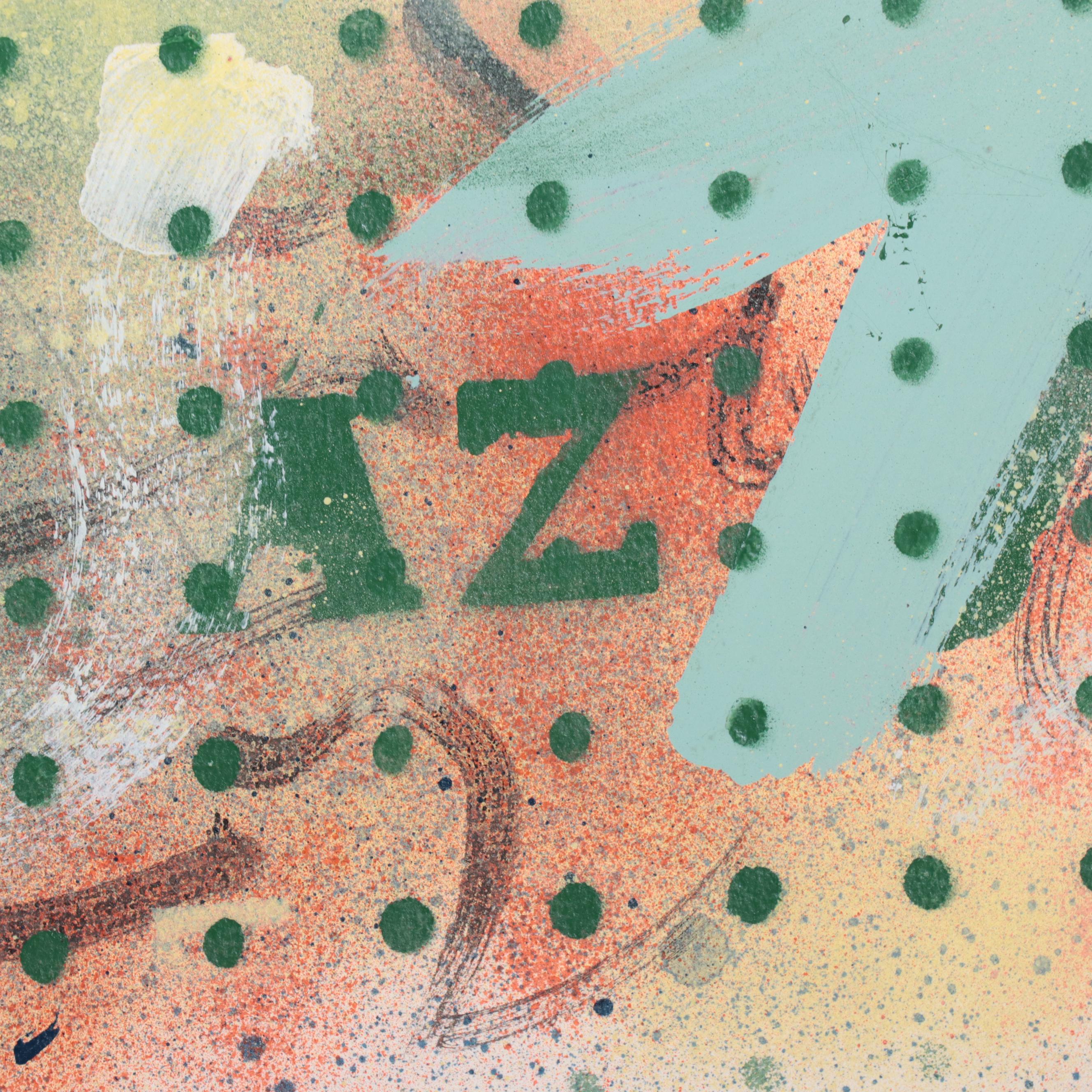 Philip the Transplant Abstract Mixed Media Painting "Apple," 1971