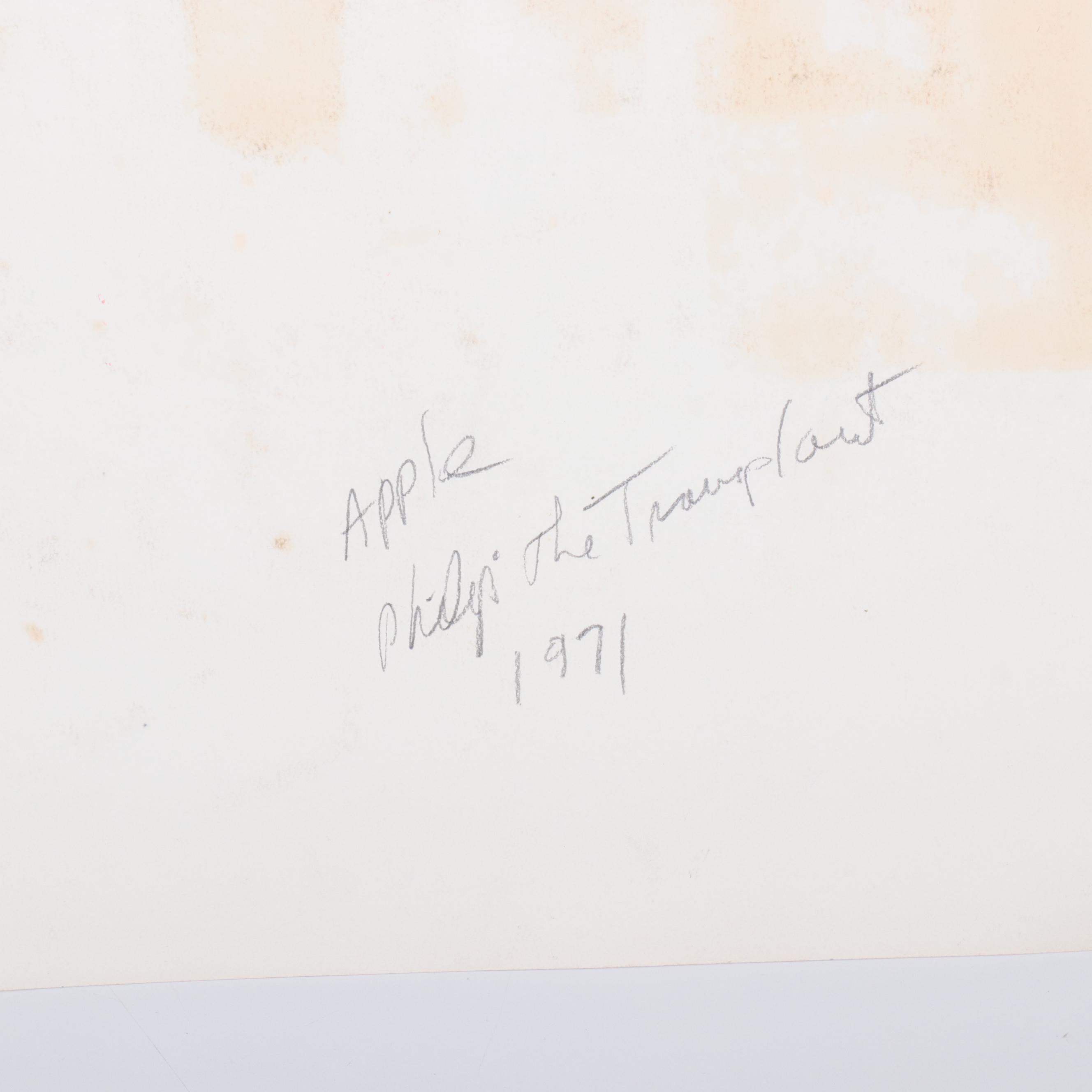 Philip the Transplant Abstract Mixed Media Painting "Apple," 1971