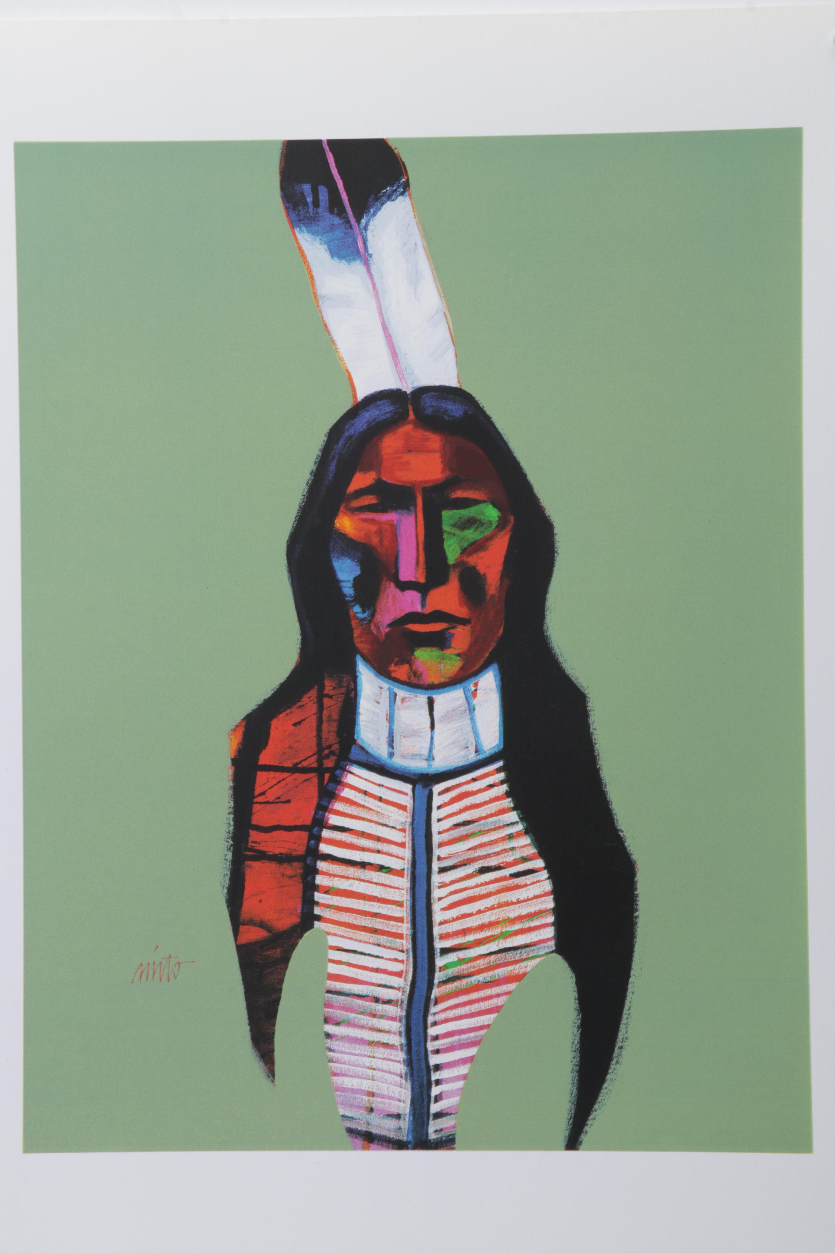 John Nieto Serigraph "Plains Warrior," 1996