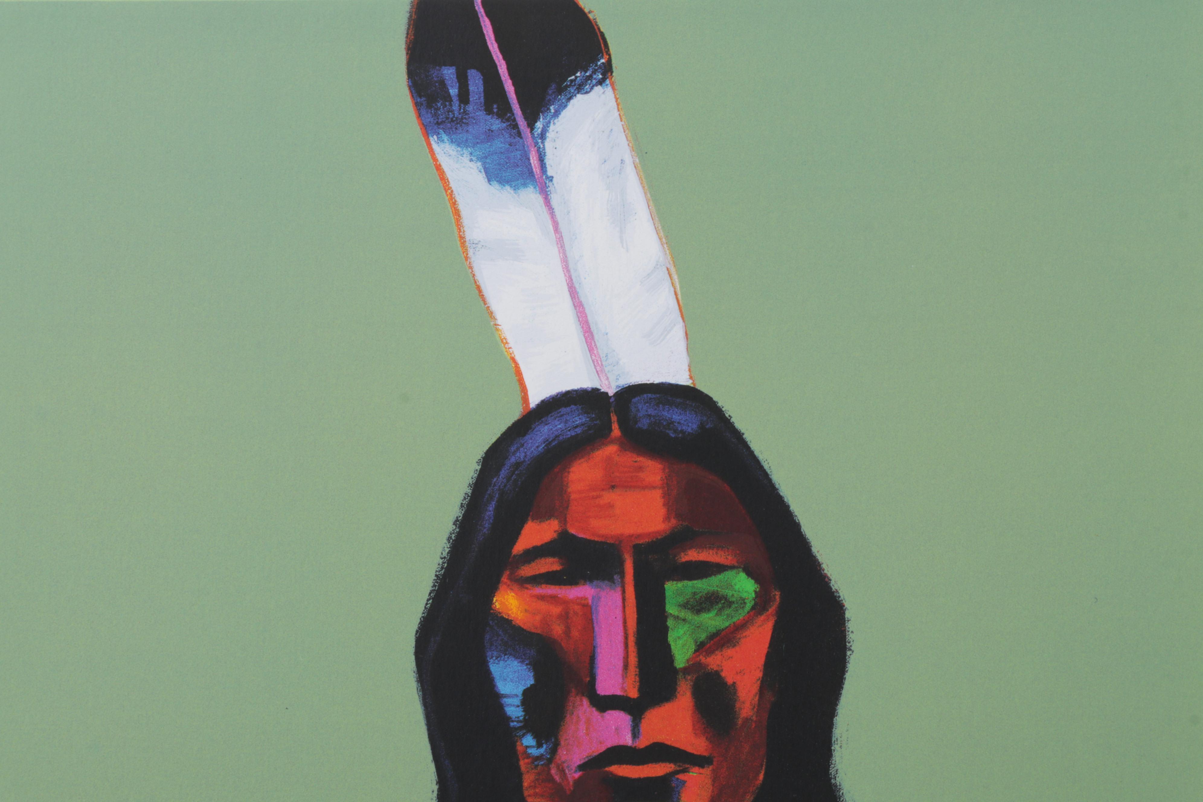 John Nieto Serigraph "Plains Warrior," 1996