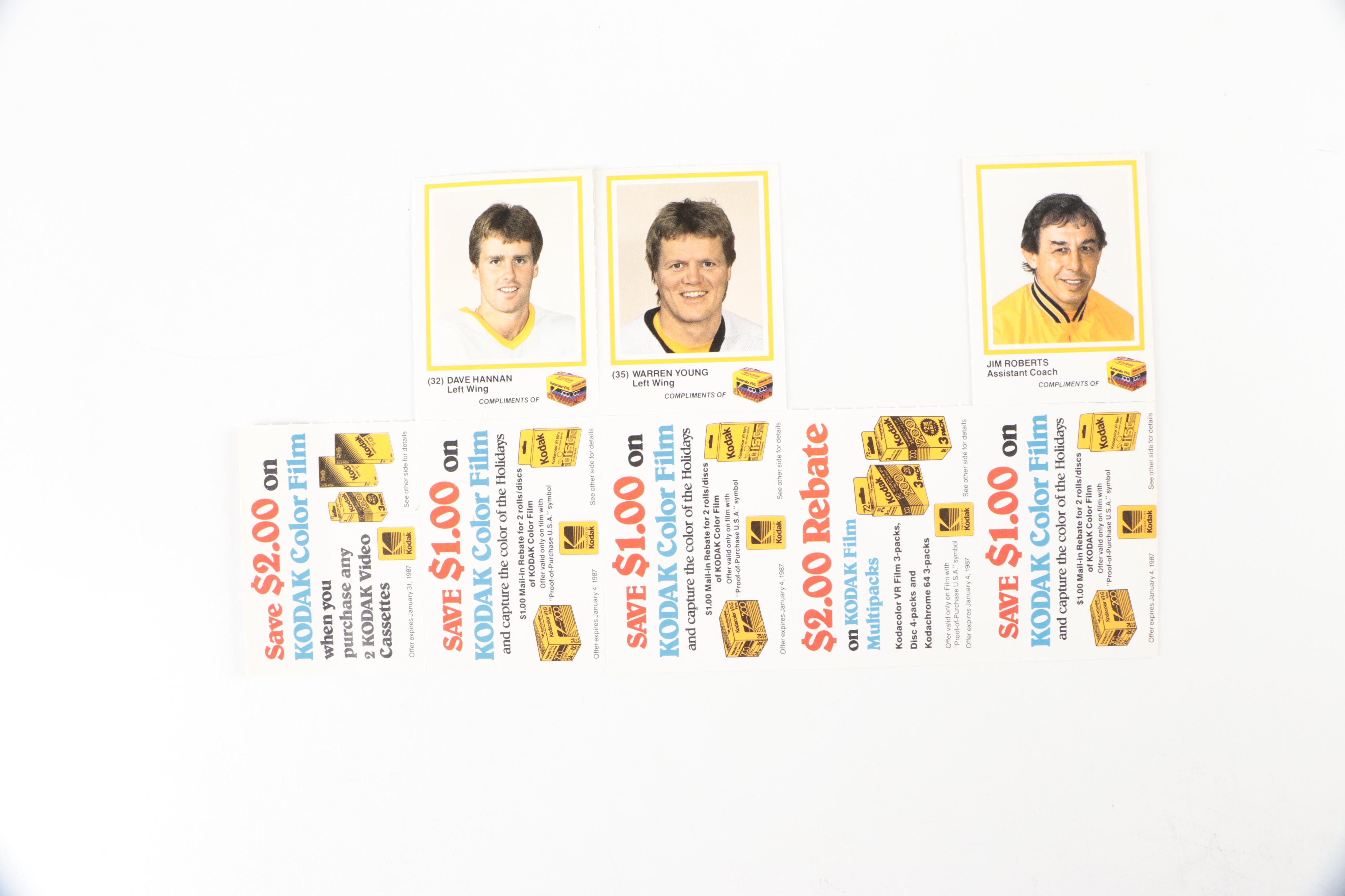 1986 Kodak Hockey Cards Including Mario Lemieux and More, Uncut Sheets