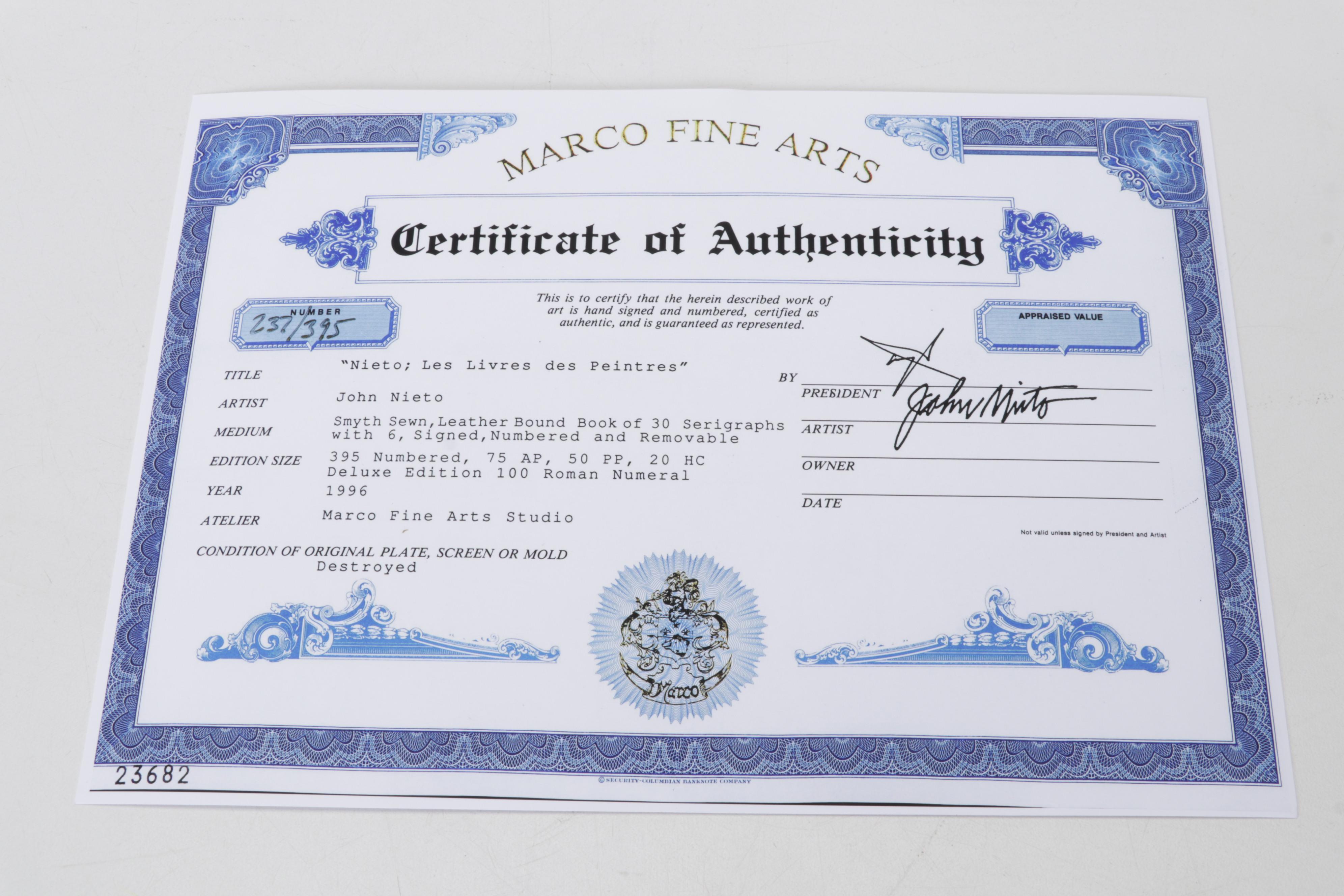 John Nieto Serigraph "Mexican Grey Wolf," 1996