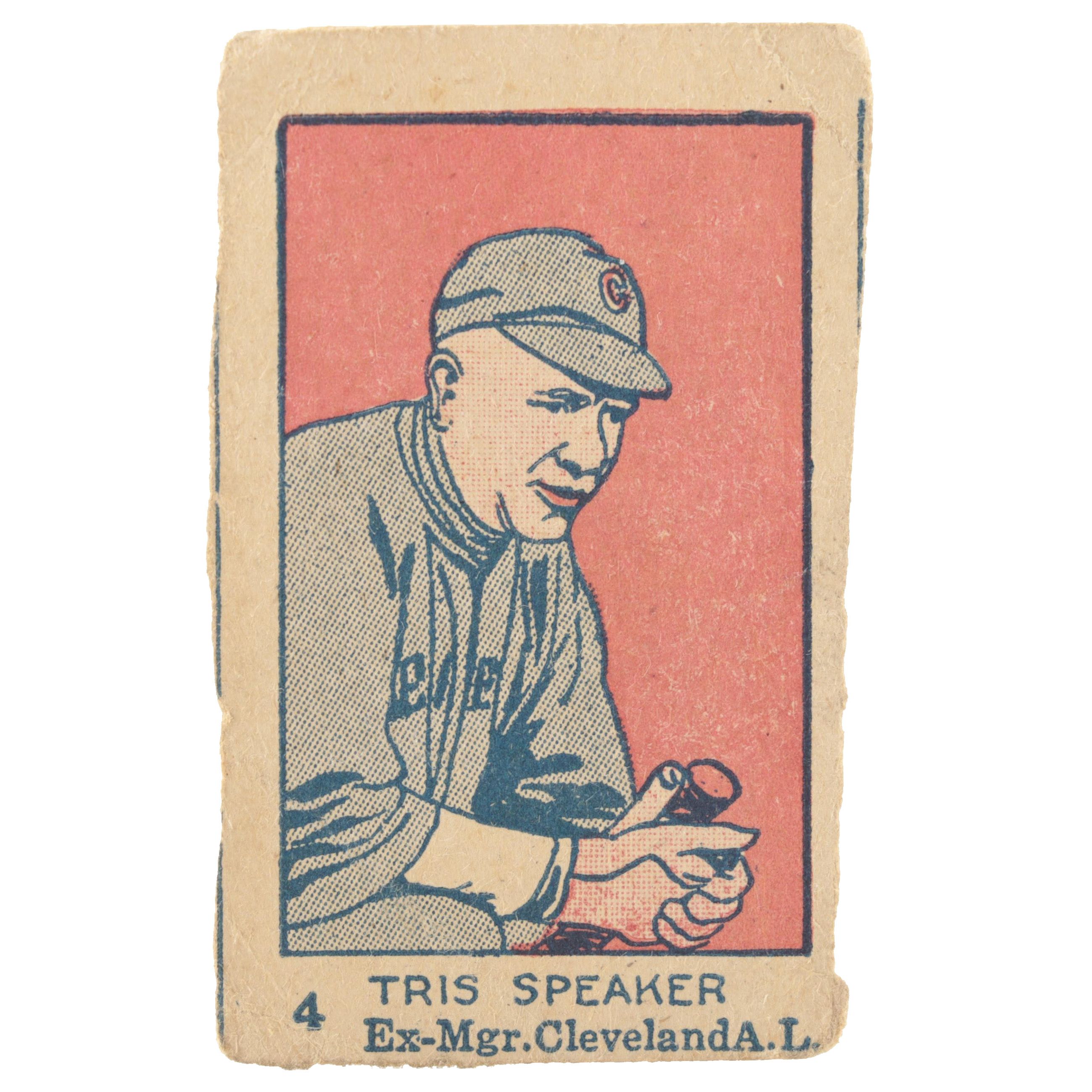 1926 W512 Tris Speaker #4 Ex-Mgr. Cleveland A.L. Hand Cut Baseball Strip Card
