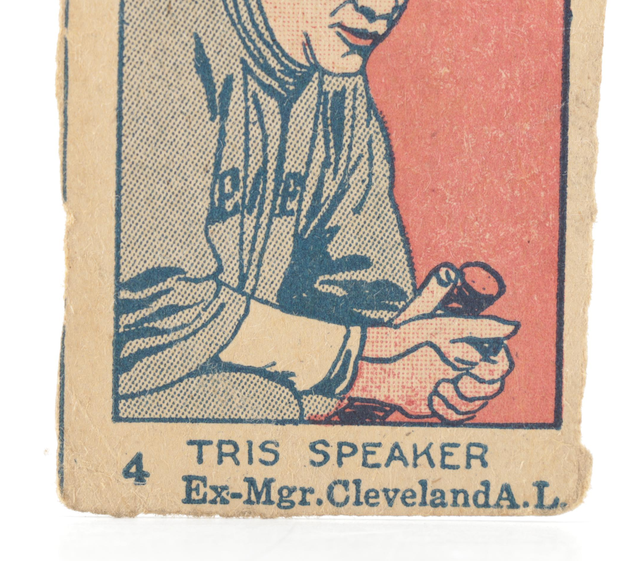 1926 W512 Tris Speaker #4 Ex-Mgr. Cleveland A.L. Hand Cut Baseball Strip Card