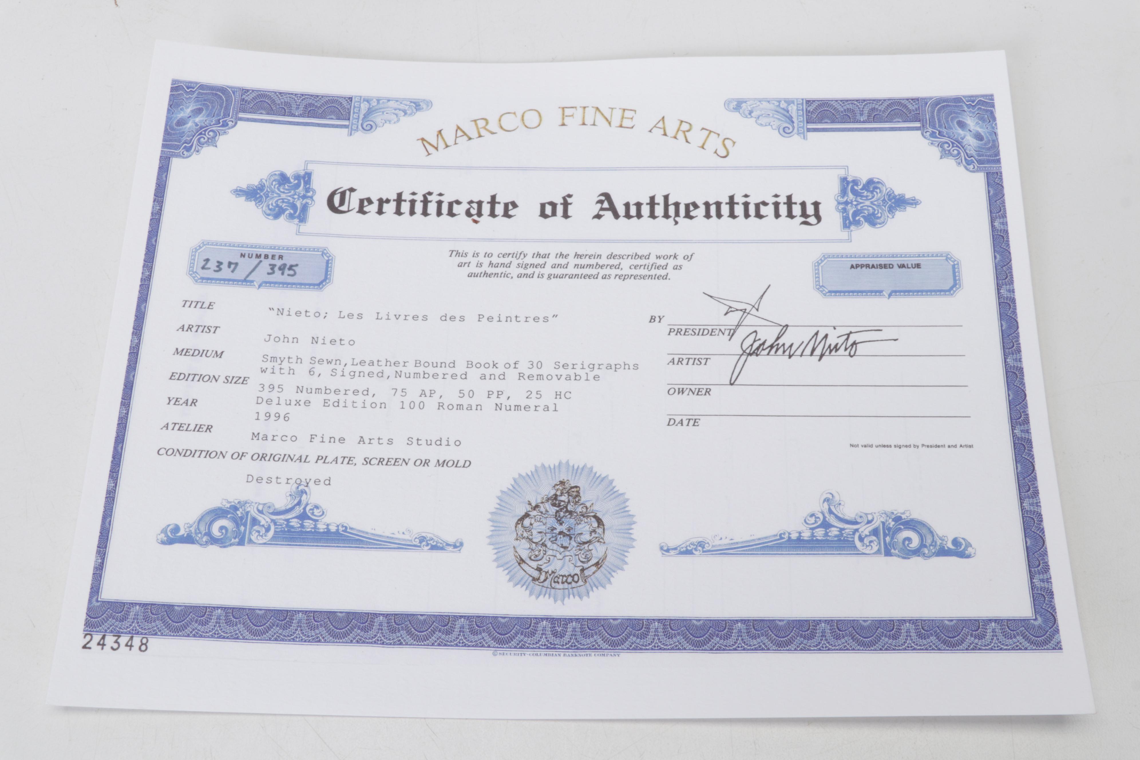 John Nieto Serigraph "Traditional Dancer," 1996