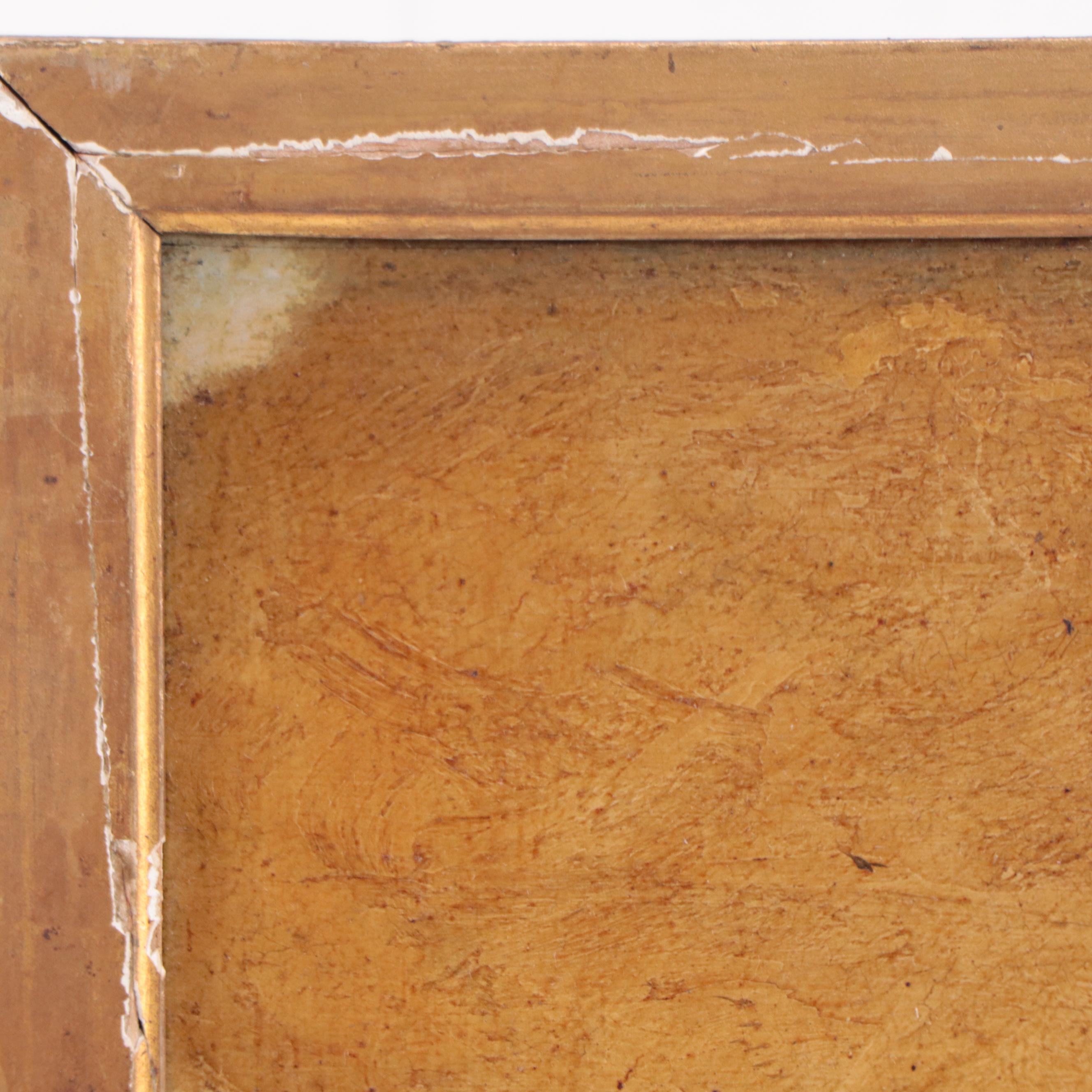 Landscape Oil Painting of Shepherd in the Forest, Late 19th Century