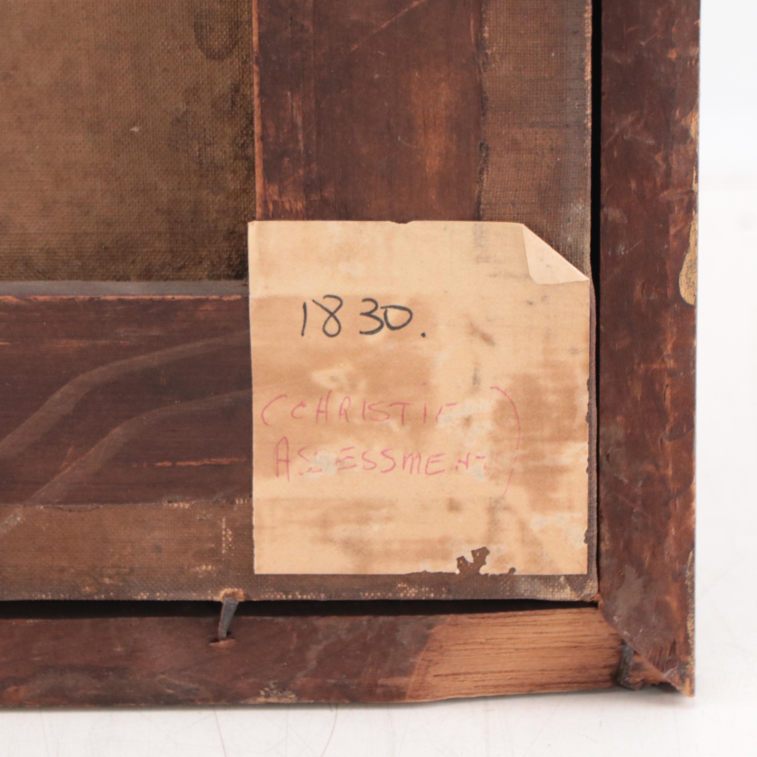 Landscape Oil Painting of Shepherd in the Forest, Late 19th Century