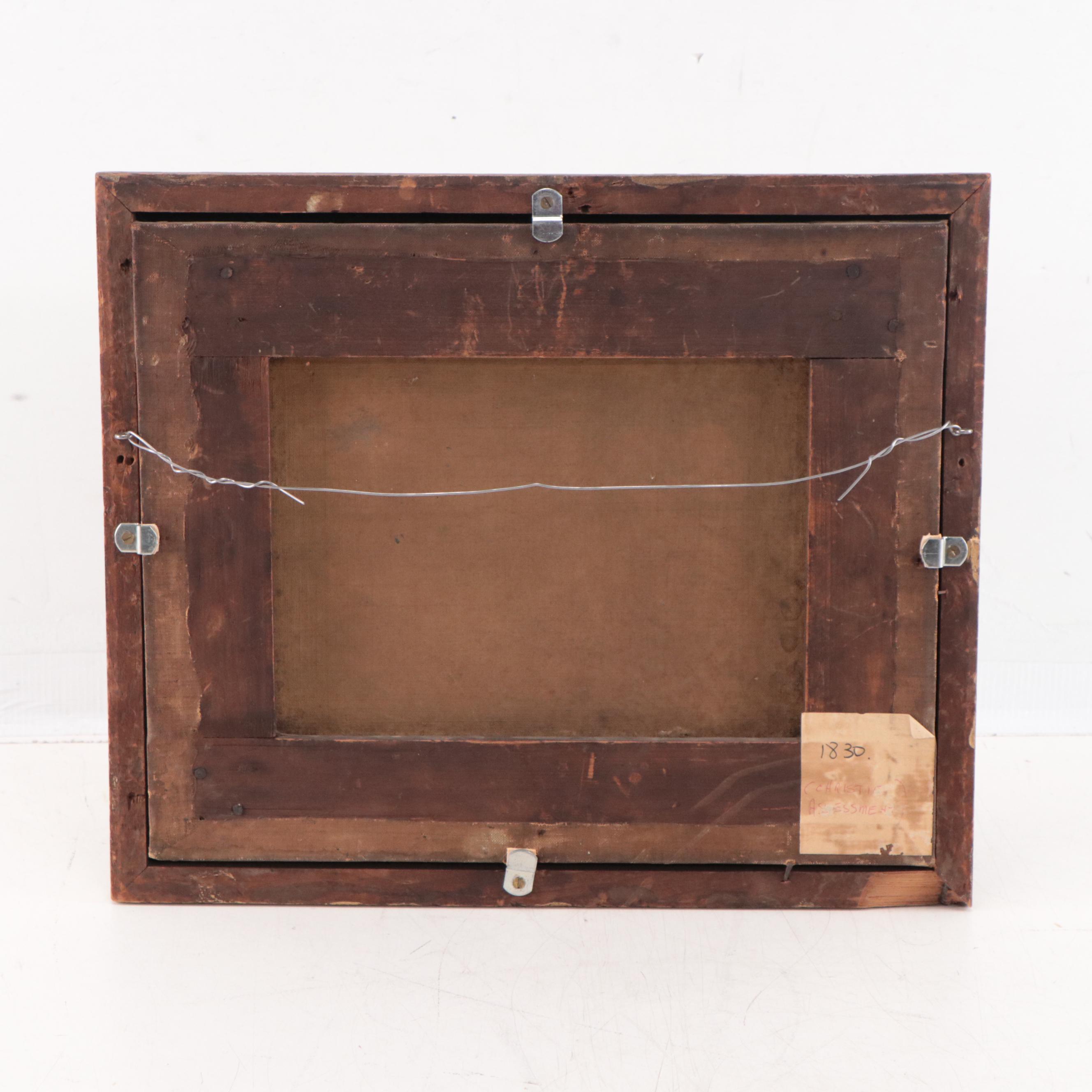 Landscape Oil Painting of Shepherd in the Forest, Late 19th Century