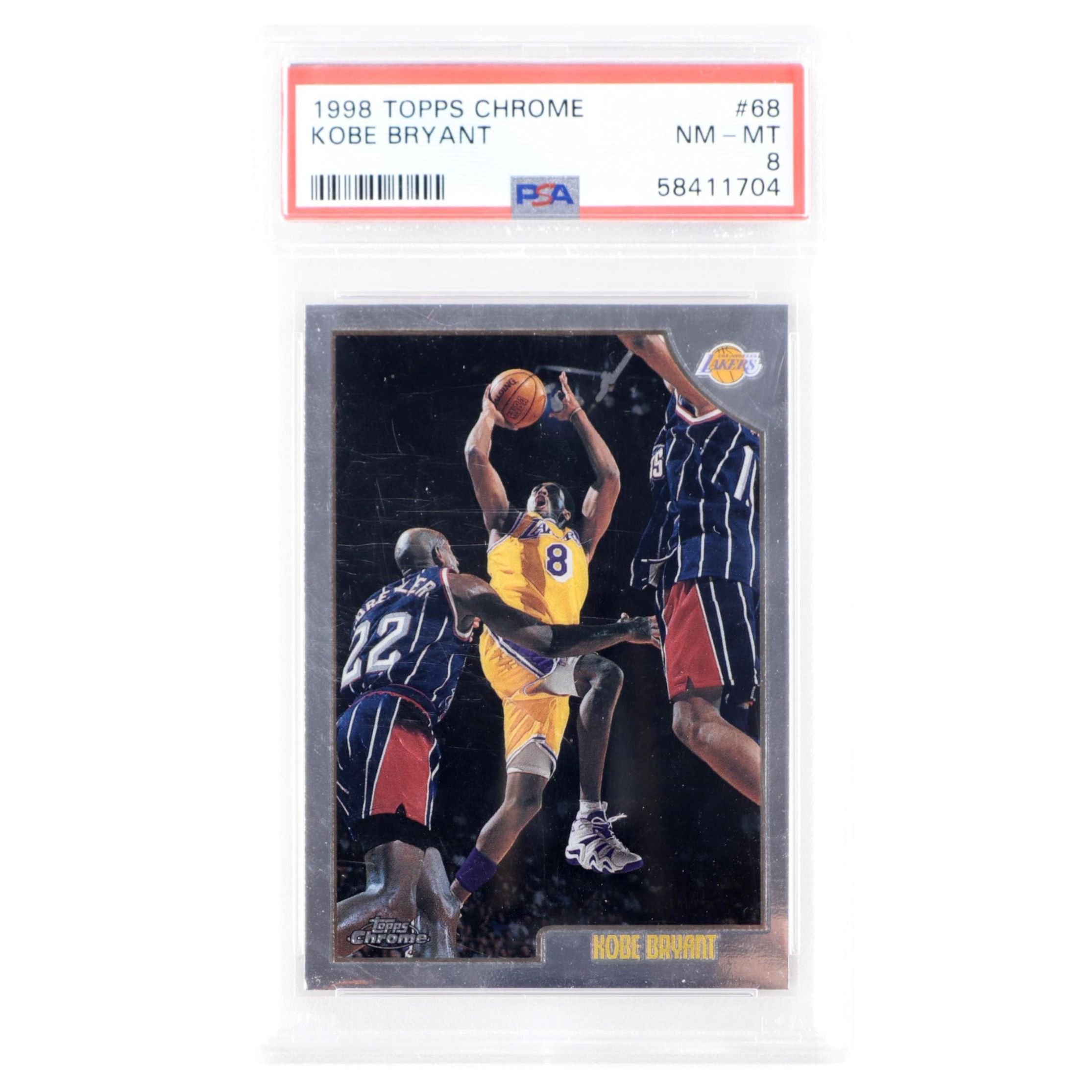 1998 Topps Chrome Kobe Bryant #68 Graded PSA 8 NM-MT Basketball Card