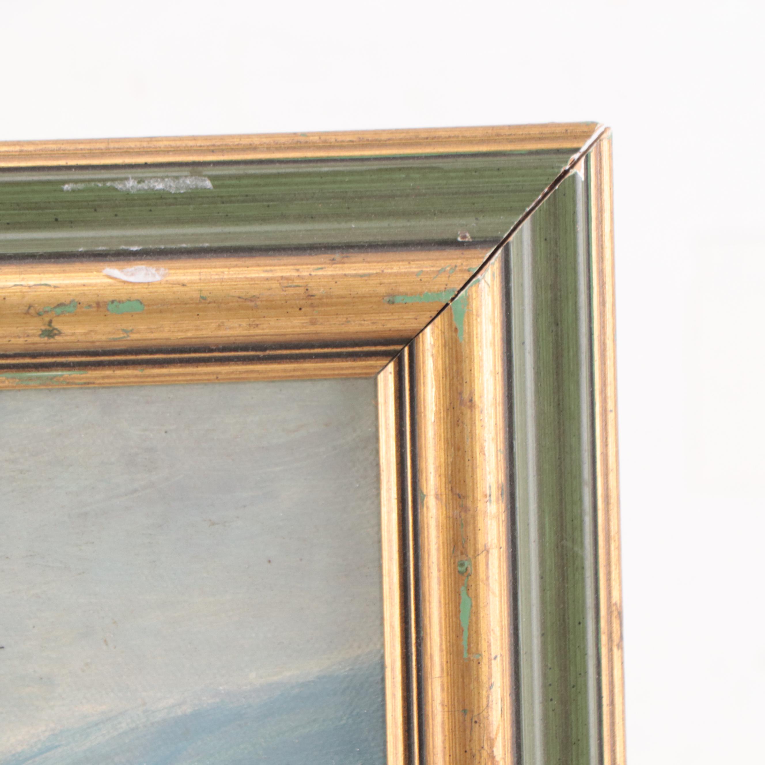 Herbert Foerster Landscape Oil Painting of Distant Mountains