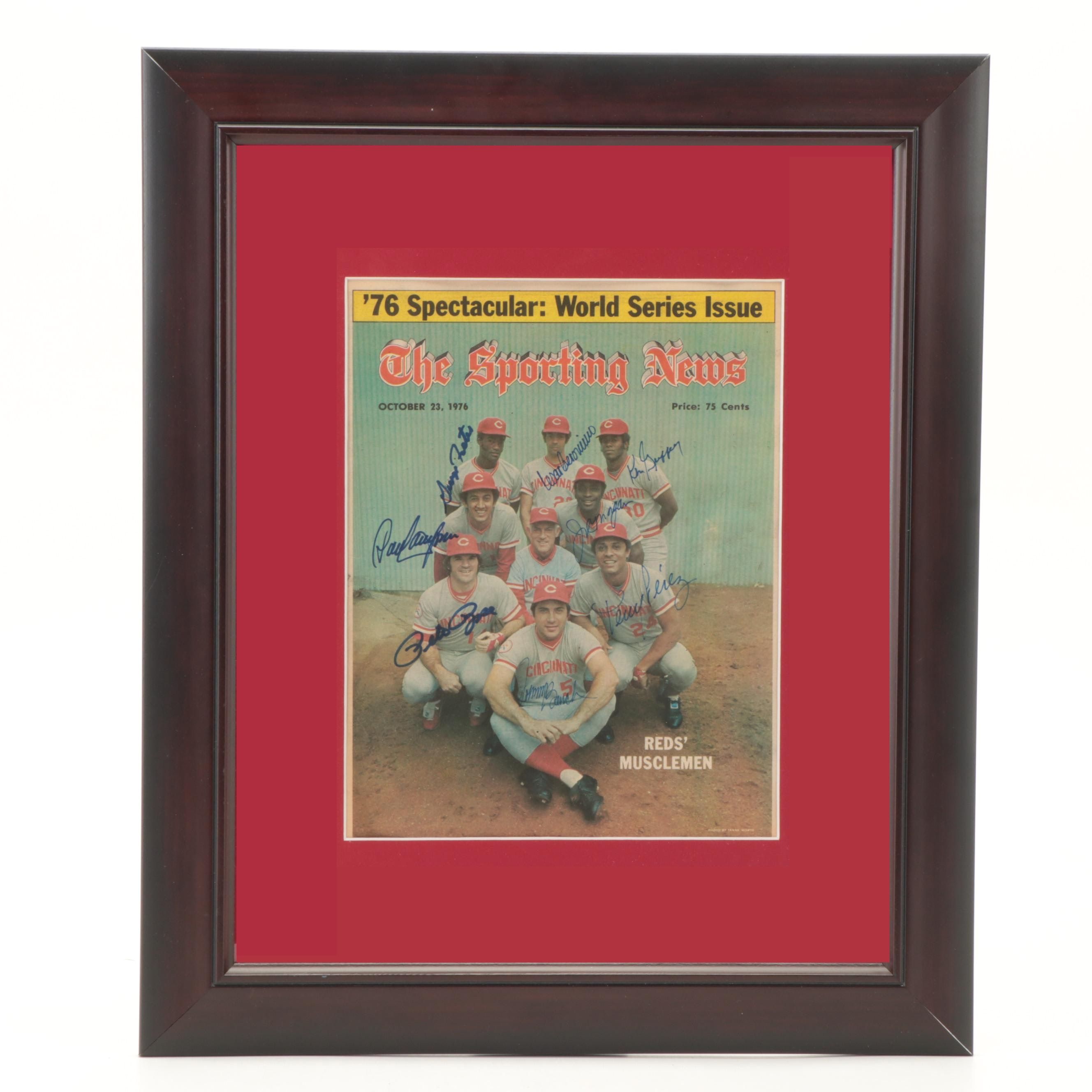 1976 The Sporting News Cincinnati Reds "Big Red Machine" Signed Framed Newspaper