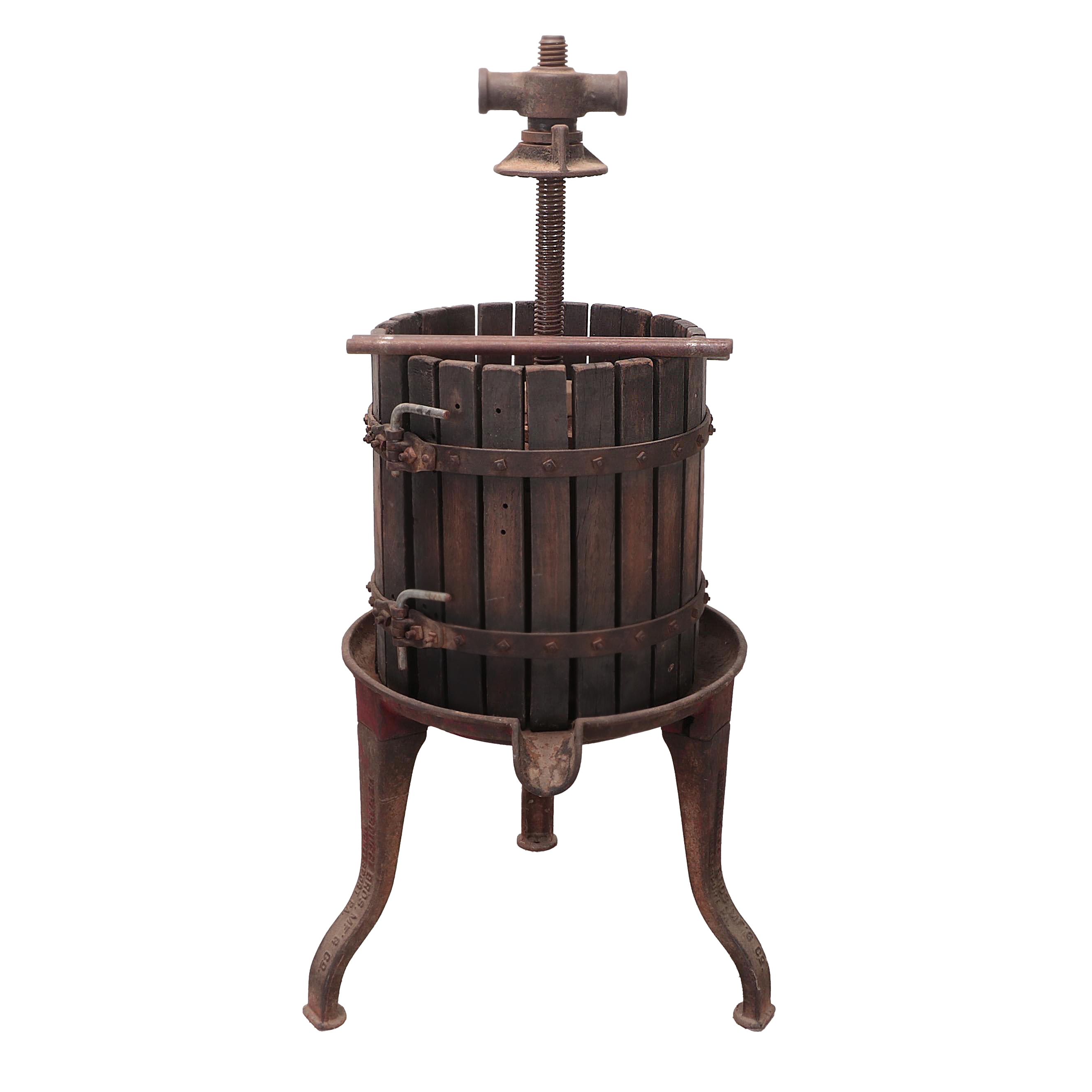 Bearnaducci Bros. Manufacturing Co. Antique Wine Press, Early 20th Century