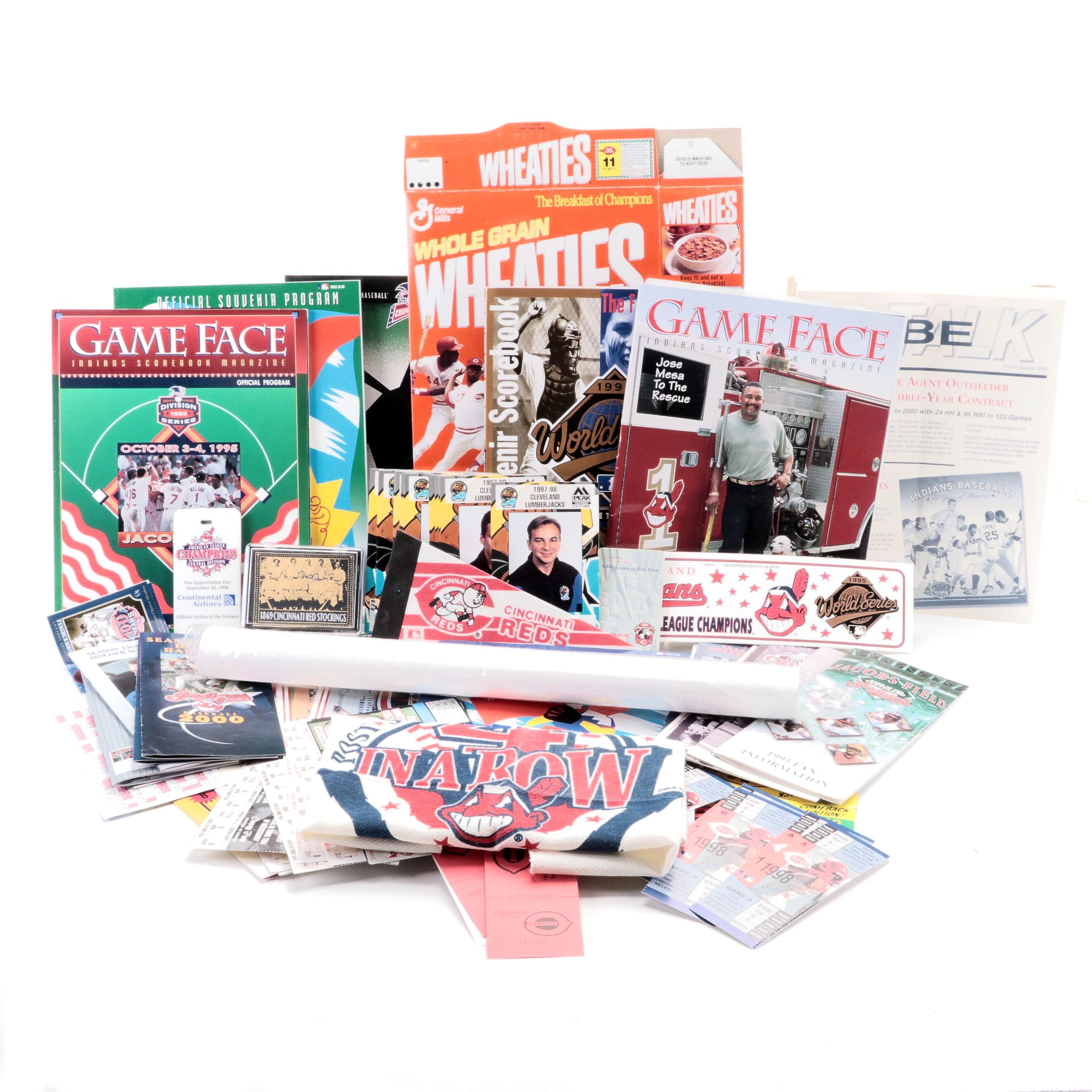 Cincinnati Reds, Cleveland Indians Tickets, Programs, Cards, More Memorabilia