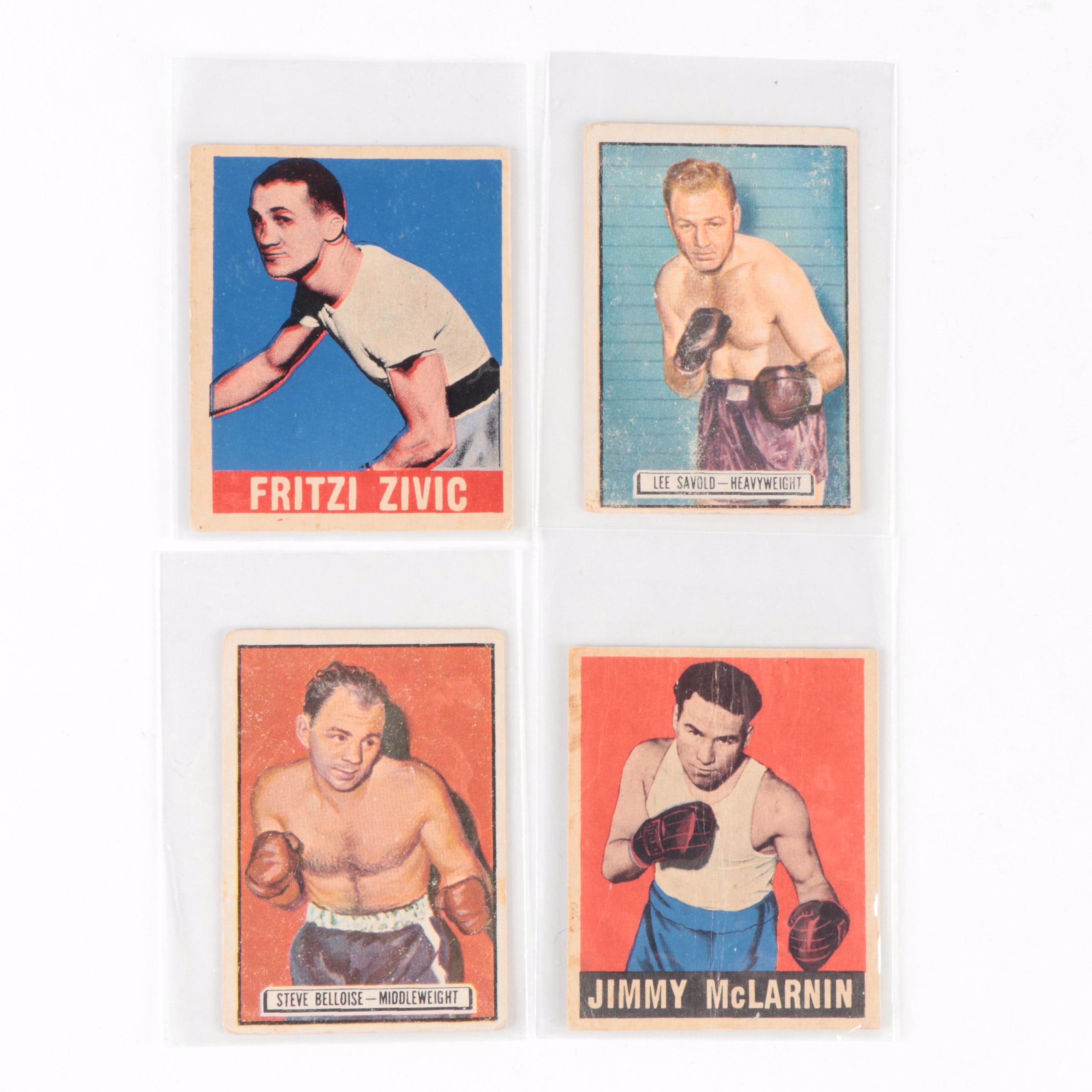 Ringside and Leaf Boxing Cards Including Fritzi Zivic and Others, 1940s–1950s