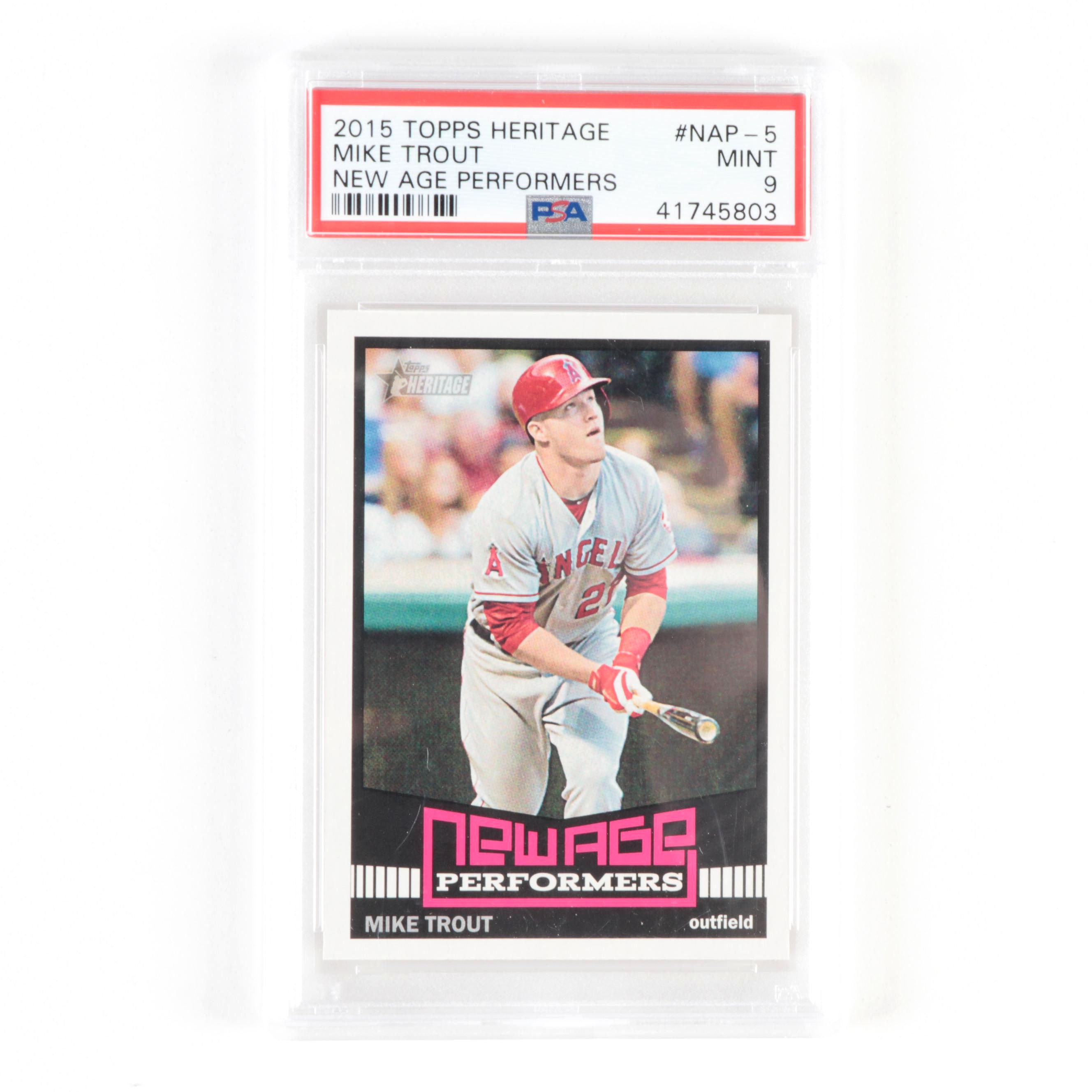 2015 Topps Heritage Mike Trout #NAP-5 New Age Performers PSA 9 Baseball Card