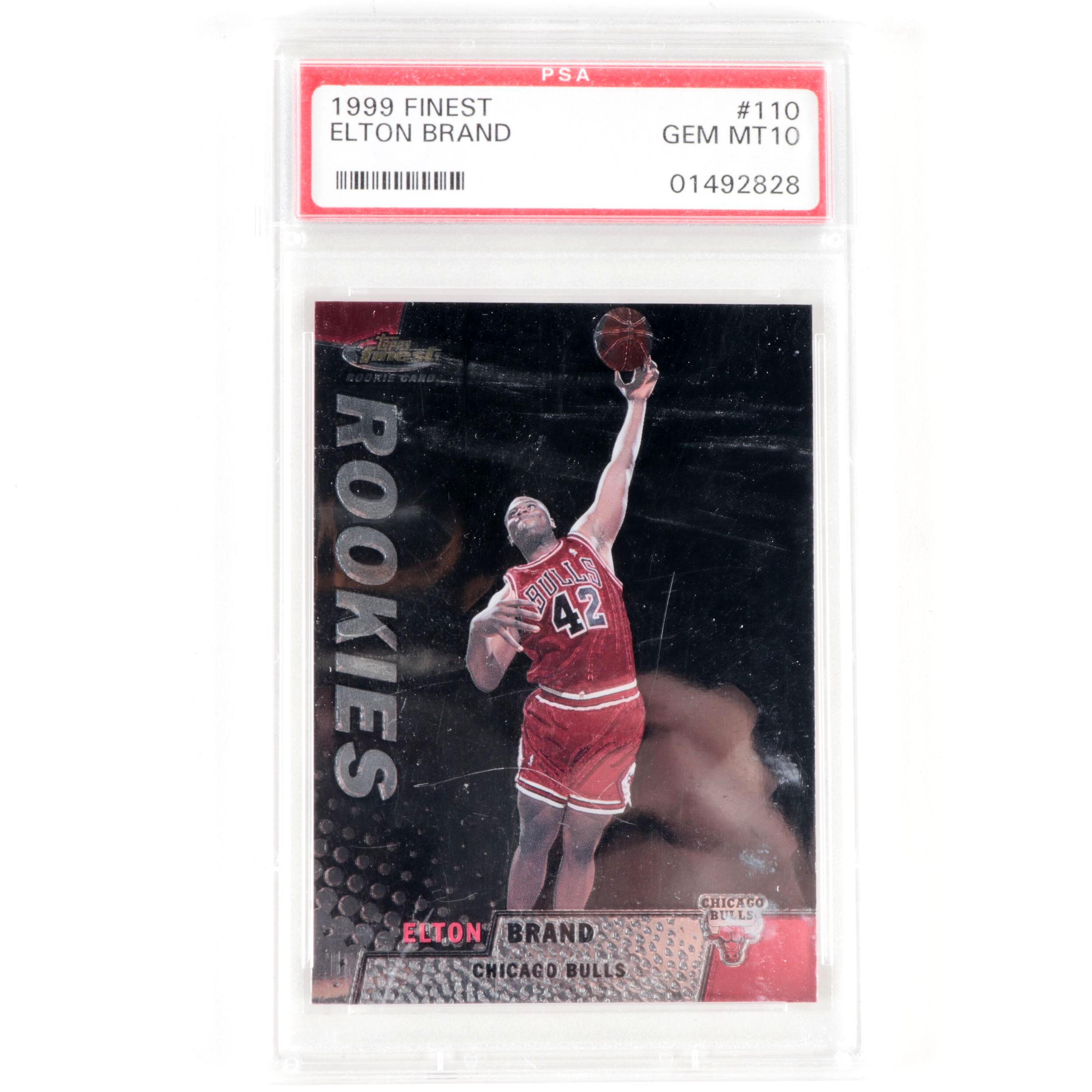 1999 Topps Finest Elton Brand Rookie Graded PSA 10 Gem Mint Basketball Card