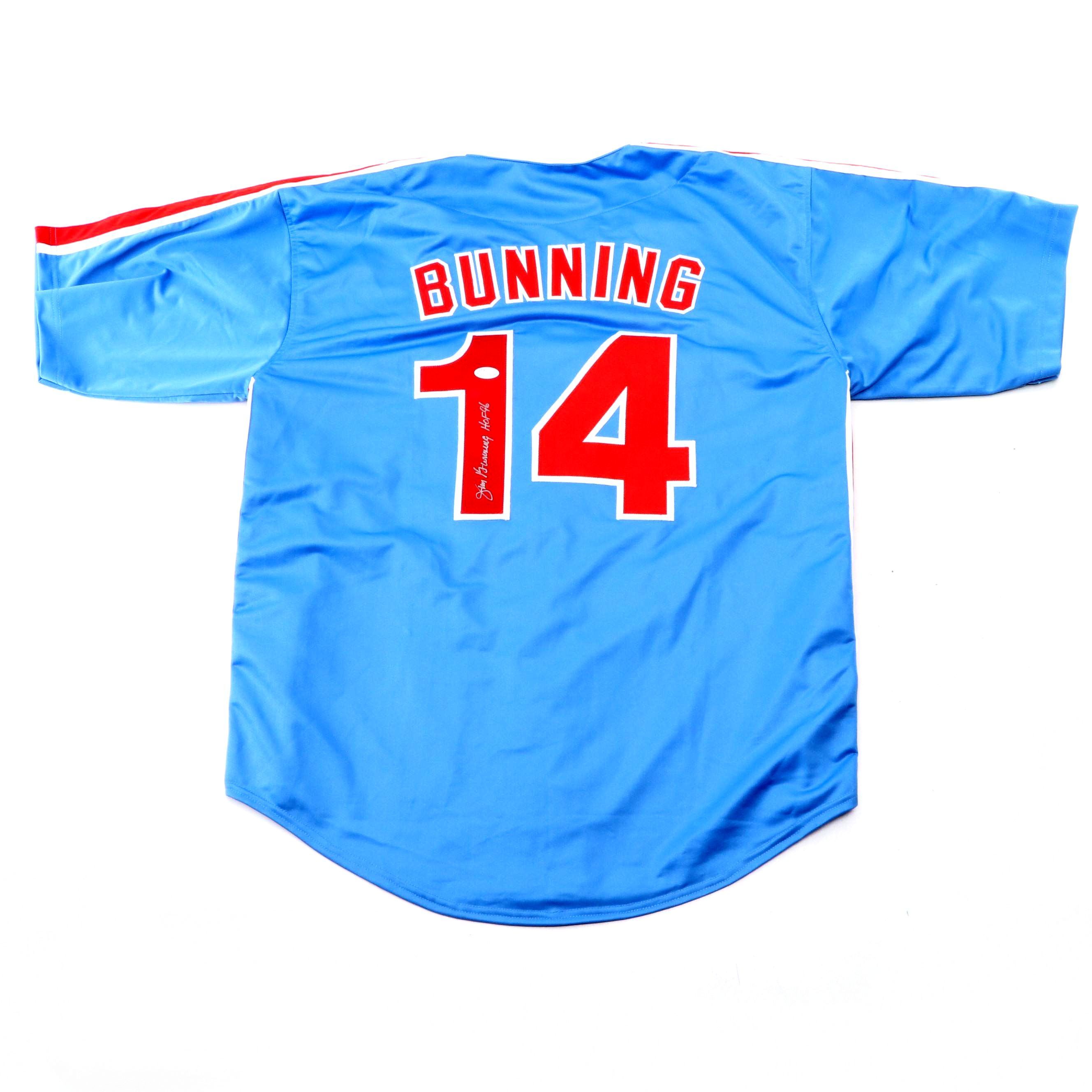 Philadelphia Phillies Jim Bunning Signed Baseball Jersey