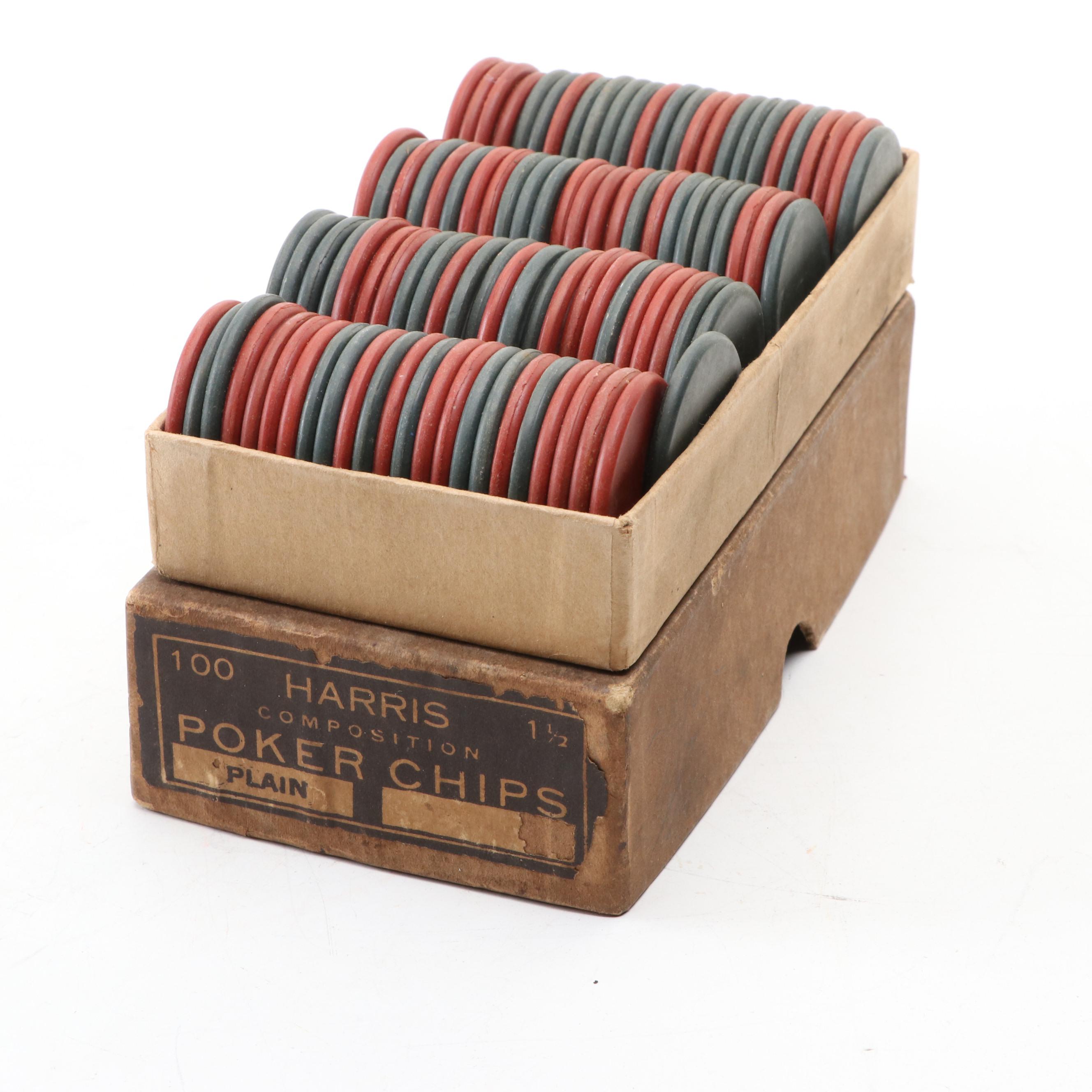 Harris and Other Poker Chips with Southern Comfort Coin Bank, Mid-20th Century