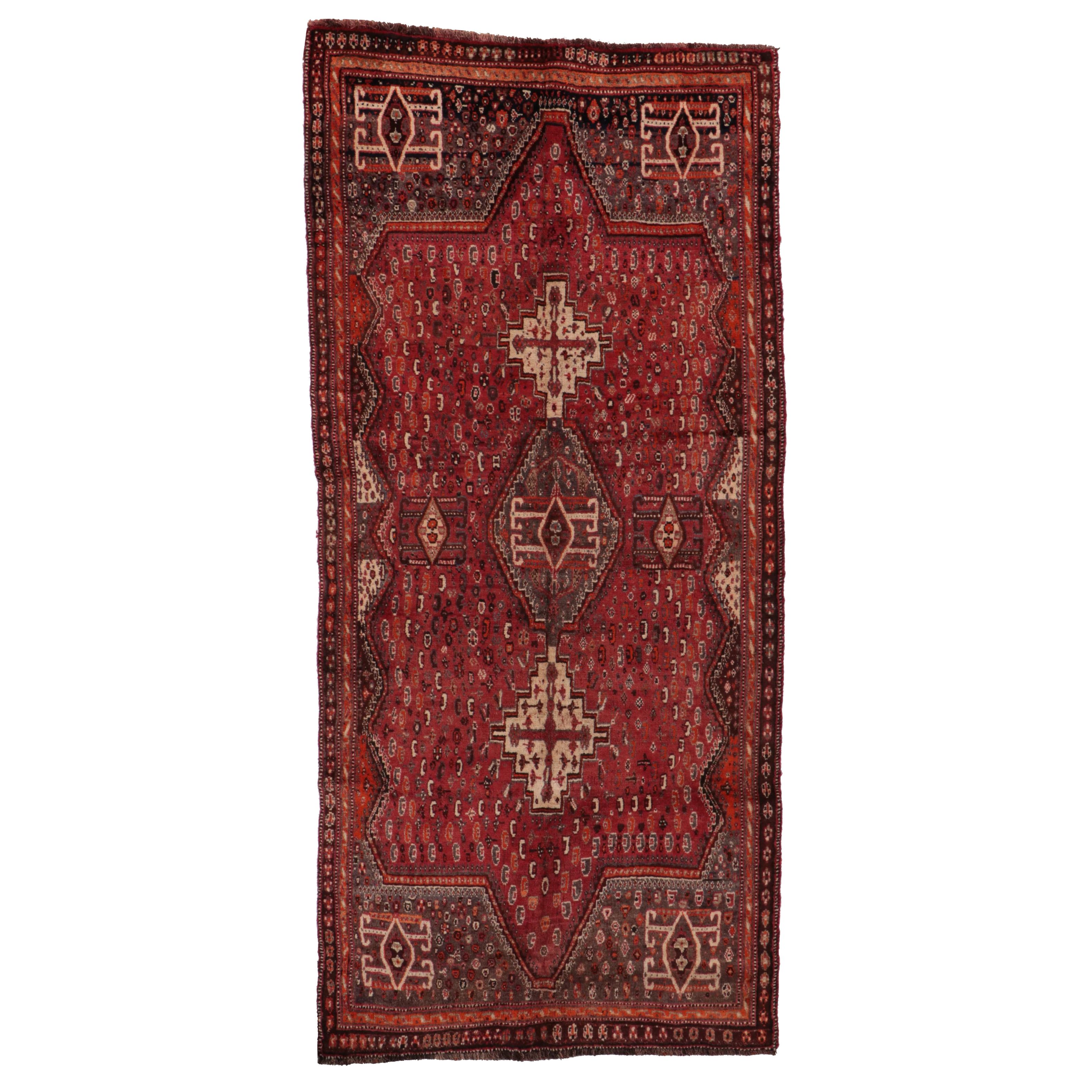 4'3 x 9'5 Hand-Knotted Persian Abadeh Area Rug